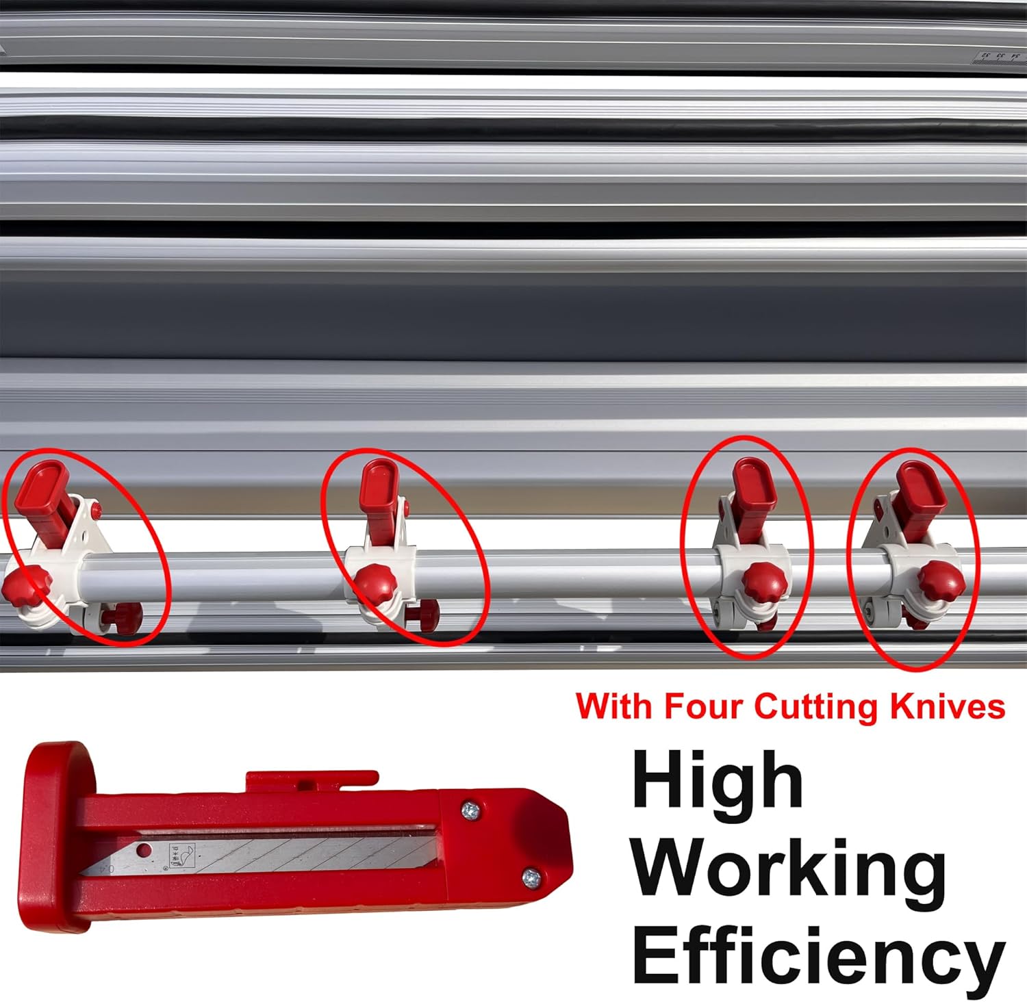 Cold Laminating Machine Auto Pneumatic Low Temperature Laminator 63" Low-Temp Cold Laminating Machine with 4 Cutting Knives Semi-Auto Remove Film Excluding air Compressor 110V