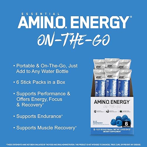 Miniatura 4 de Optimum Nutrition Amino Energy - Preentrenamiento con té verde BCAA aminoácidos extracto de café verde apto para ceto polvo energético frambuesa