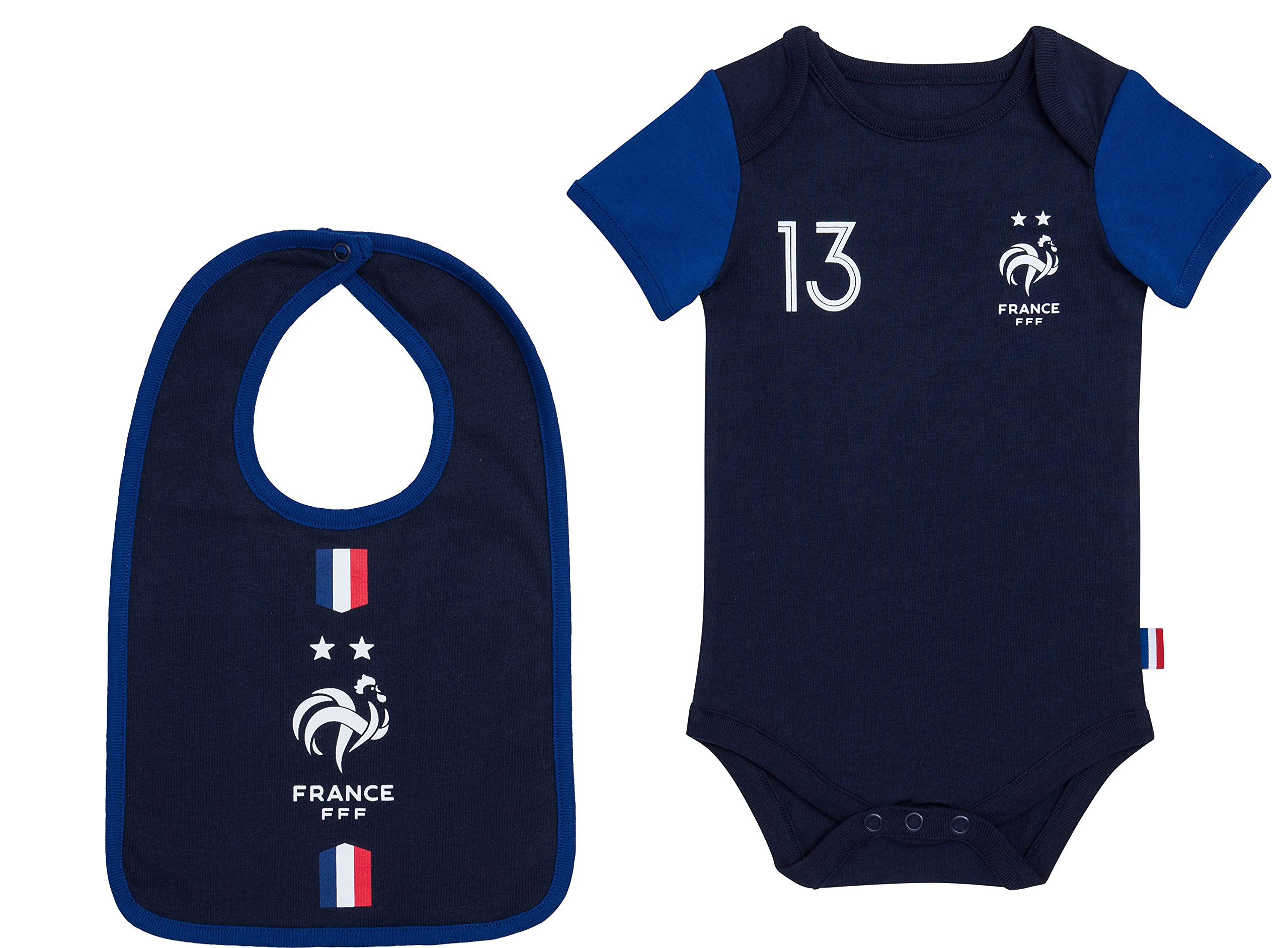 Equipe de FRANCE de football Body + Bavoir FFF bébé N'Golo KANTE - Collection Officielle