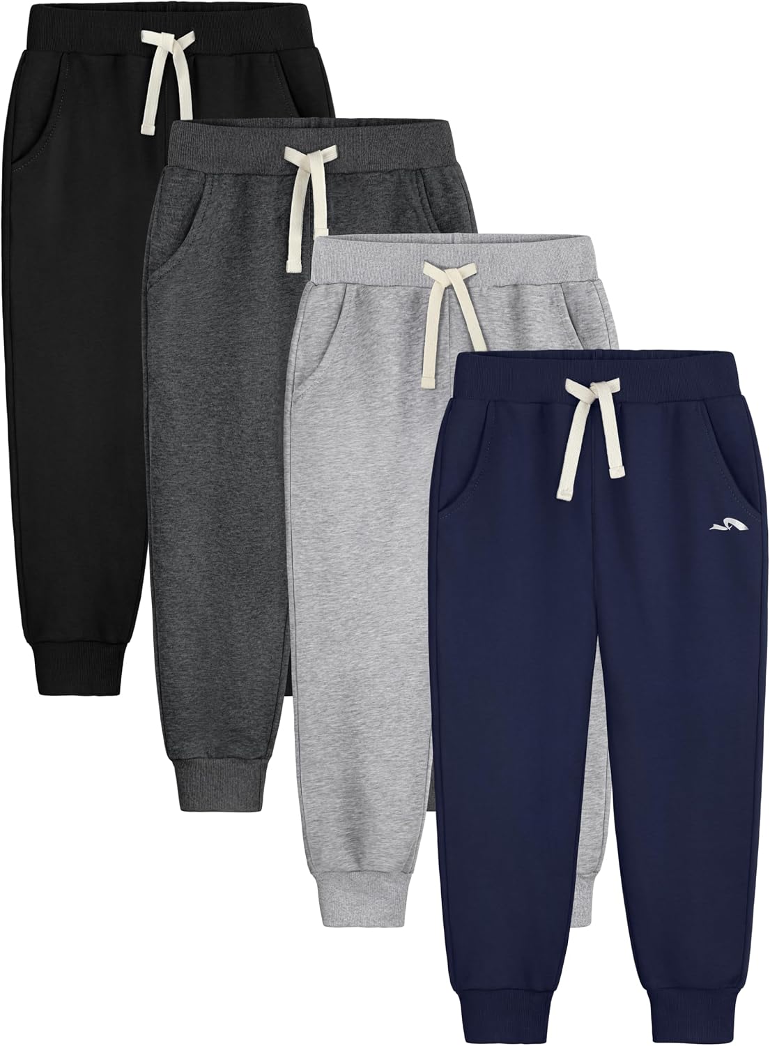 4 Pack Boys Sweatpants Kids Joggers Cotton Athletic Youth Pants for 5-16Y
