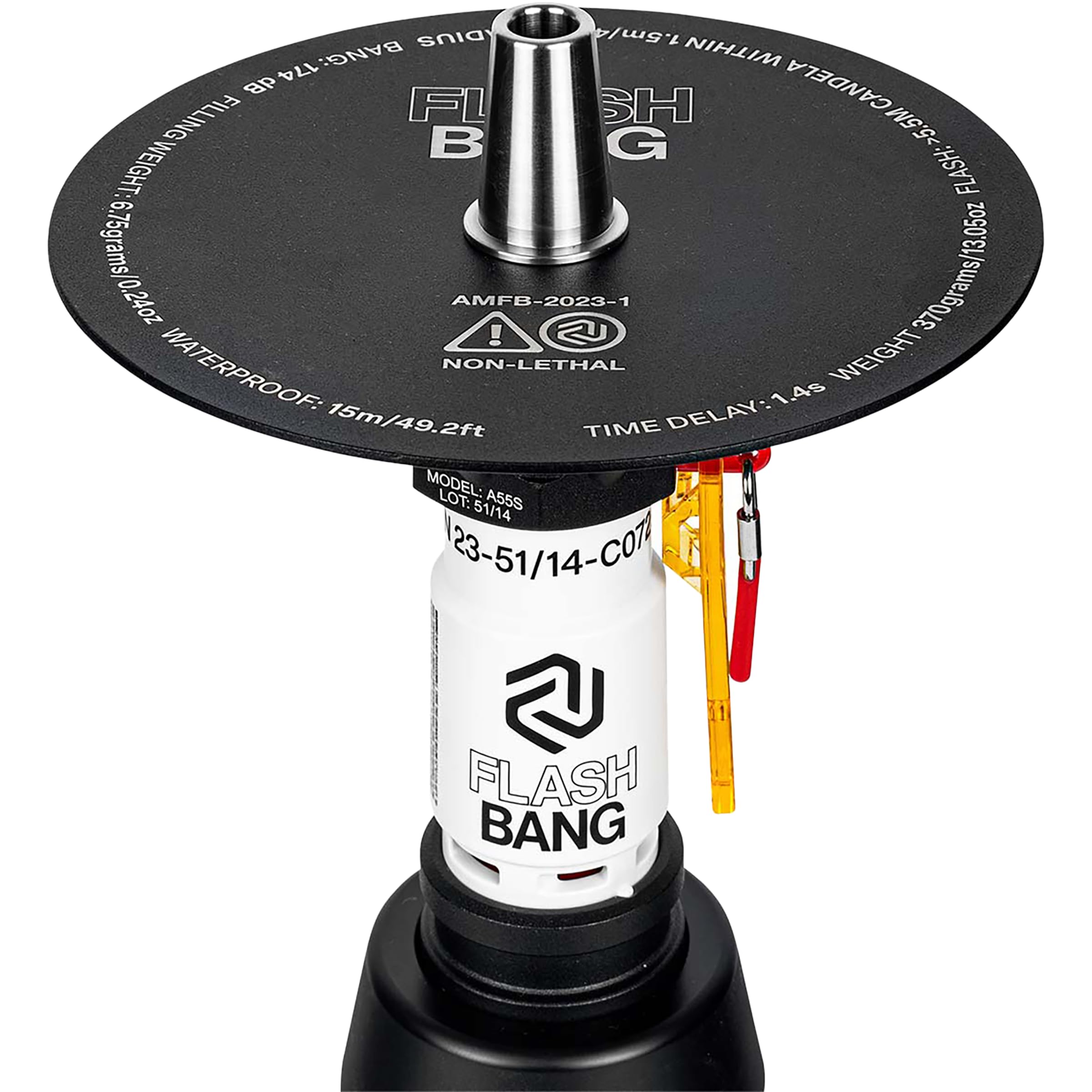 Moze - Amotion - Flashbang - Premium Edelstahl Shisha in detailierter Flashbang Optik - Hochwertige Verarbeitung (Amber)