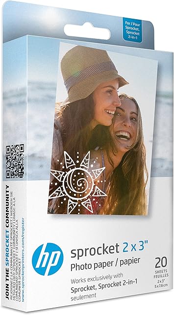 Sprocket 2x3 Premium Zink Sticky Back Photo Paper 20 Sheets ...