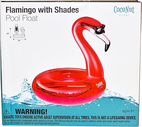 Miniatura 8 de Flotador de piscina de flamenco con sombras de CocoNut Float, anillo inflable para piscina, tubo de descanso duradero y juguete de agua, decoración