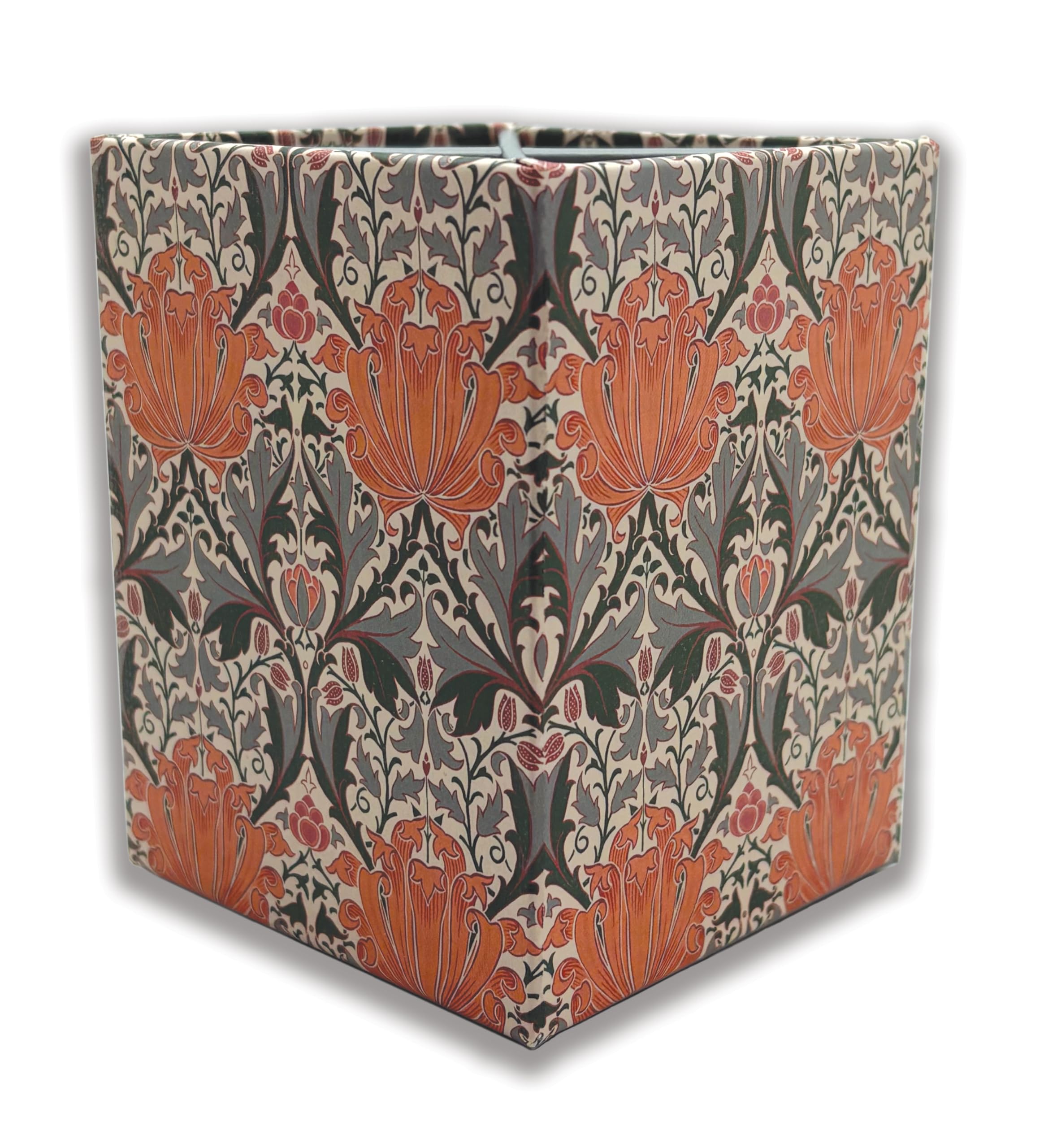 GBCC William Morris Style Pen Pot – Floral Desk Organiser – Decorative Pencil Holder – 10.5 x 8 x 8 cm