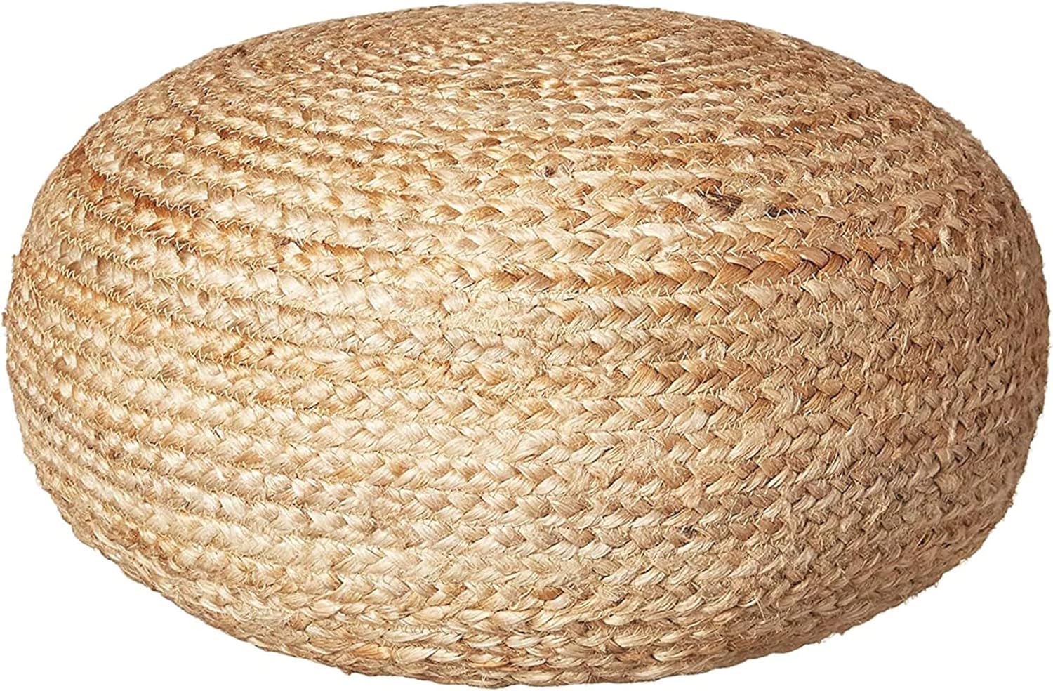 Round Braided Natural Jute Woven Pouf, Storage Round Table, Wicker, EcoFriendly