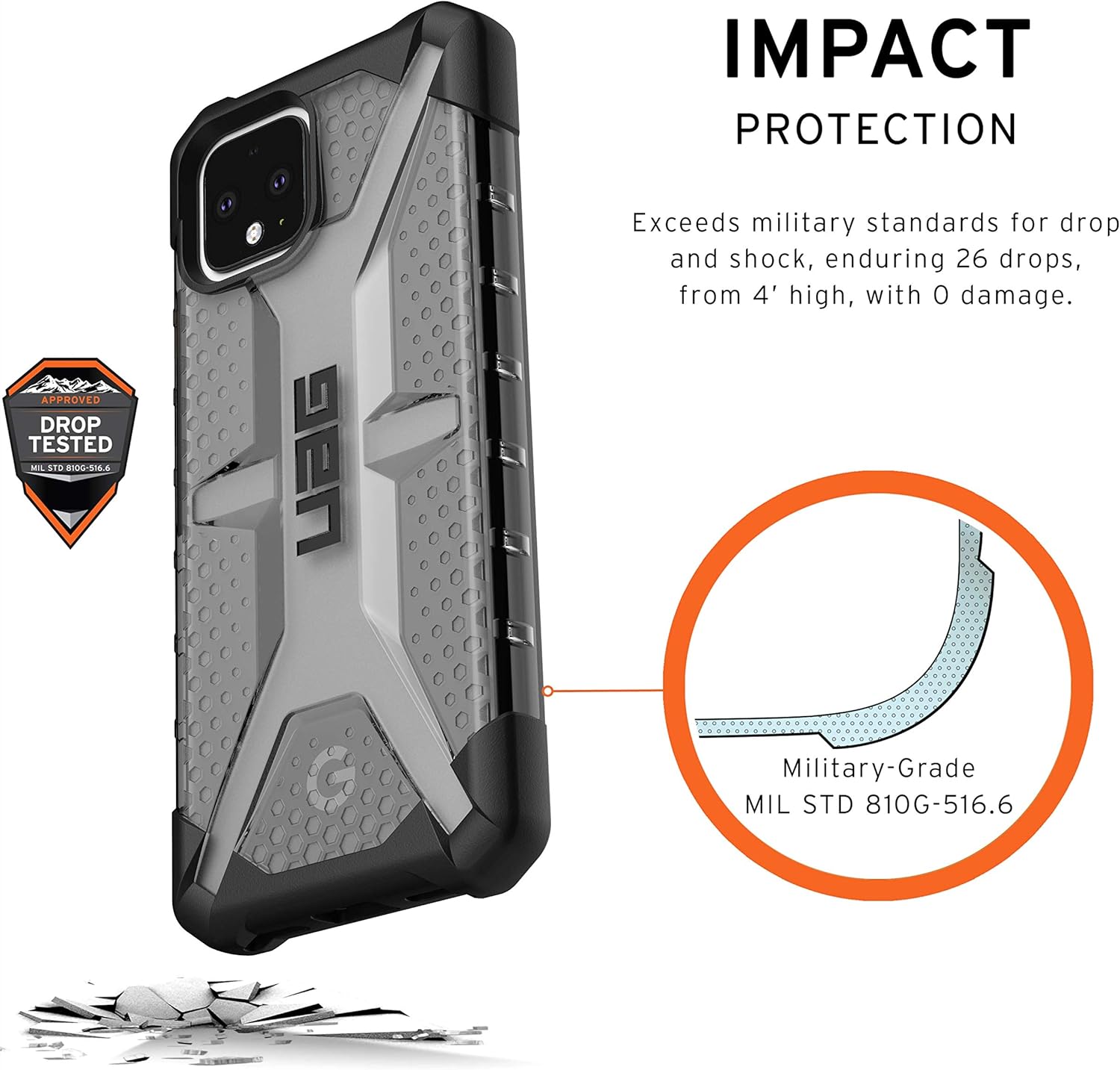 80% оƒƒ Dіѕсоunt URBAN ARMOR GEAR UAG Made for Google Pixel 4 [5.7-inch Screen] Plasma Feather-Light Rugged [Ash] Military Drop Tested Case