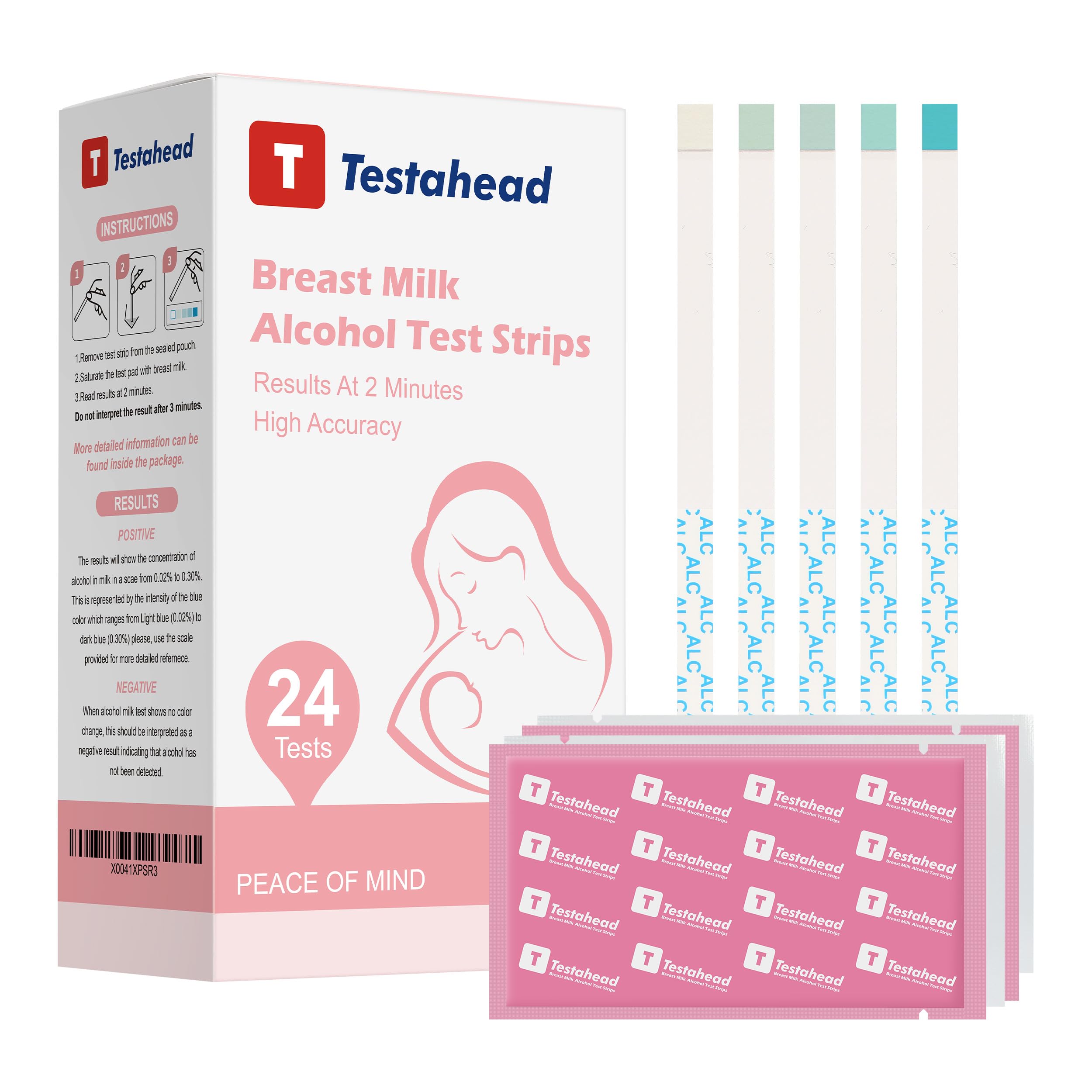Breast Milk Test Strips, Quick & Accurate Test Strips for Breastmilk at Home, Results in 2 Minutes, 24 Pack