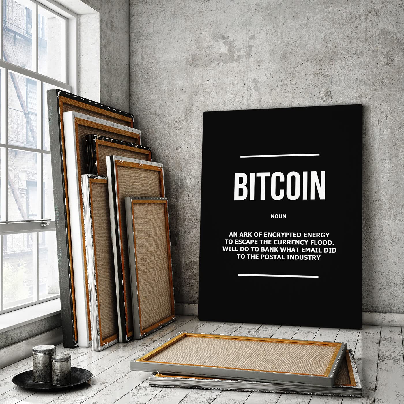 Bitcoin Definition Wall Art Office Decor Canvas Print, Bitcoin Noun Print,  Cryptocurrency Sign, BTC Sign, Crypto