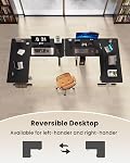 63X55 Inches Reversible L En forme de bureau debout Hauteur réglable, coin électrique Bureau d'ordinateur avec support de tasse, siège debout bureau à la maison, Ergonomic Gaming Desk, noir