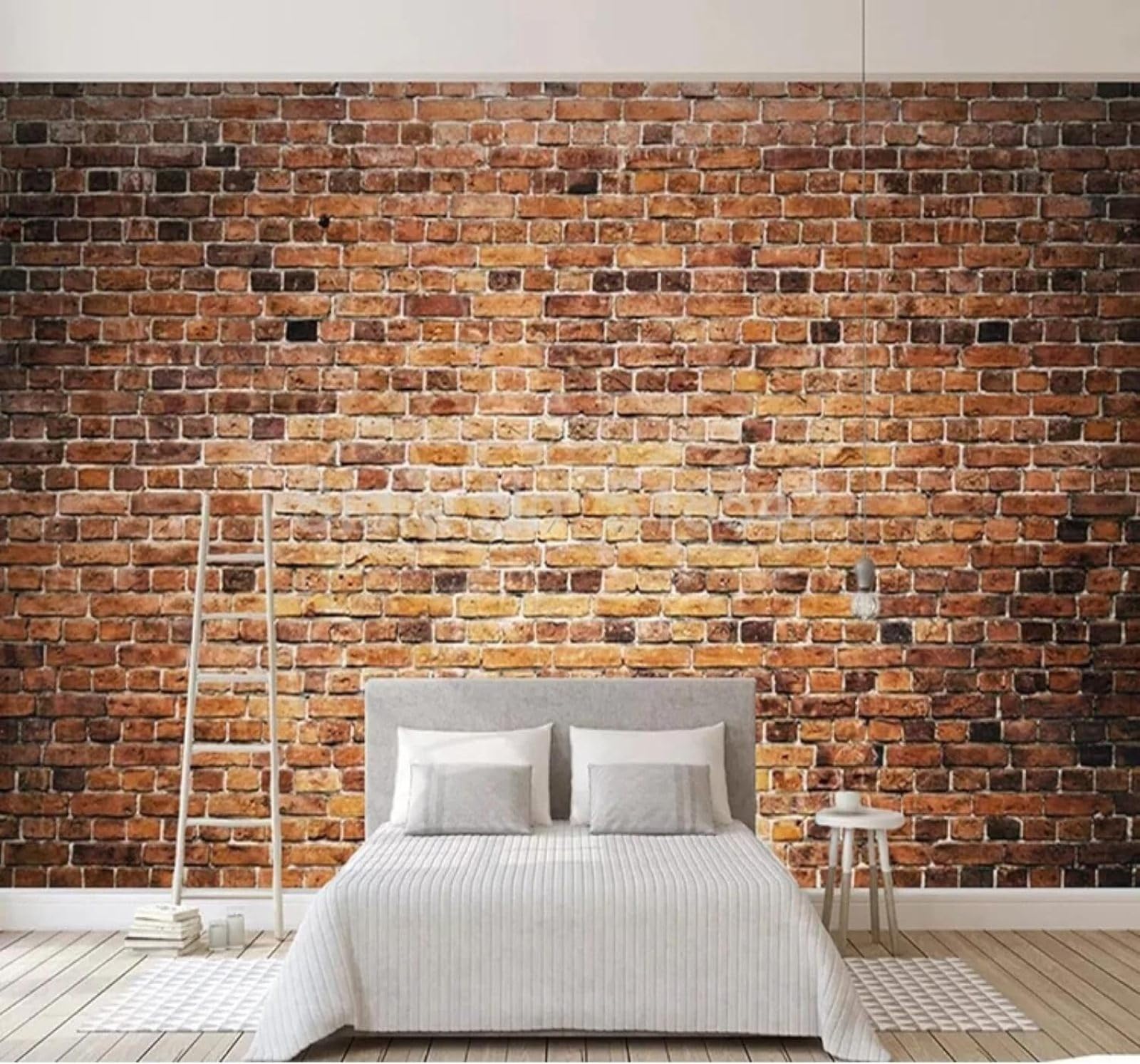 Tzxztt Vintage Imitation Red Brick Wall Art Unique Modern 3D Wallpaper Premium Textured Silk Neutral Tones Material Ideal for Living Room Bedroom-300cm×210cm