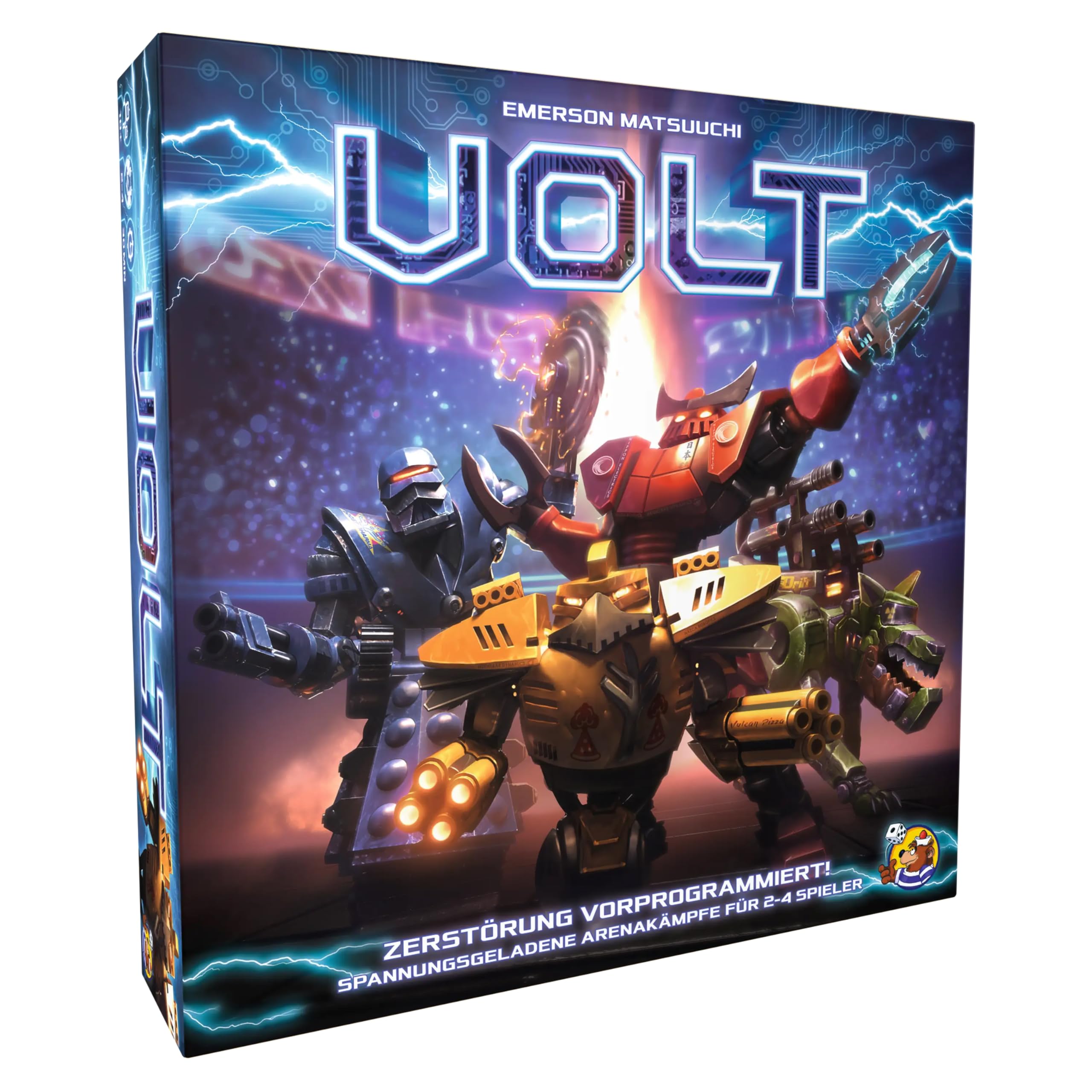 HeidelBÄR Games Volt (2a edizione) - Innovativo gioco da tavolo con vivaci battaglie di arena - emozionante gioco di combattimento con robot - Tedesco - 2-4 giocatori - Dai 10 anni in su
