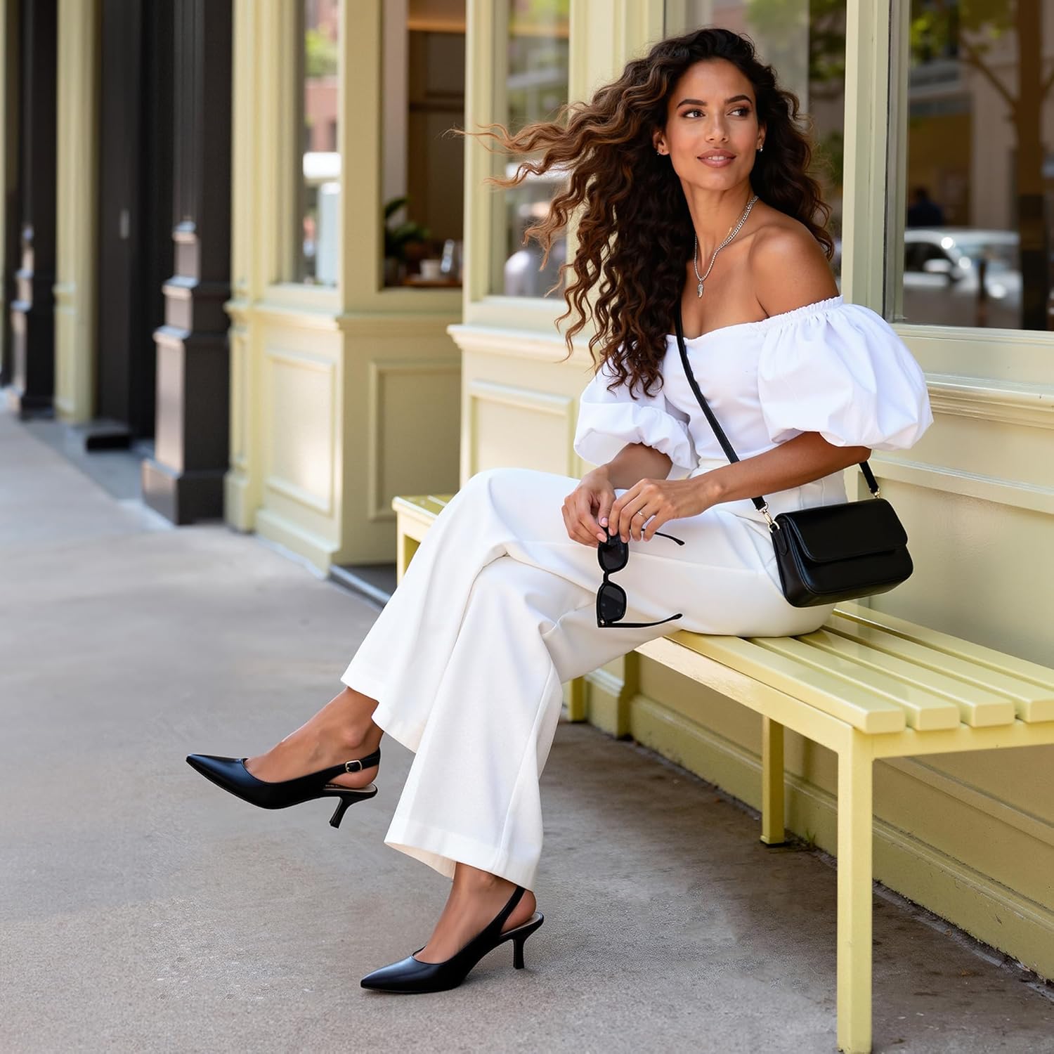 DREAM PAIRS Women's Kitten Heels Slingback Closed Pointed Toe Low Pumps Shoes Women Party Wedding Sexy Casual Dress Shoes - Image 2