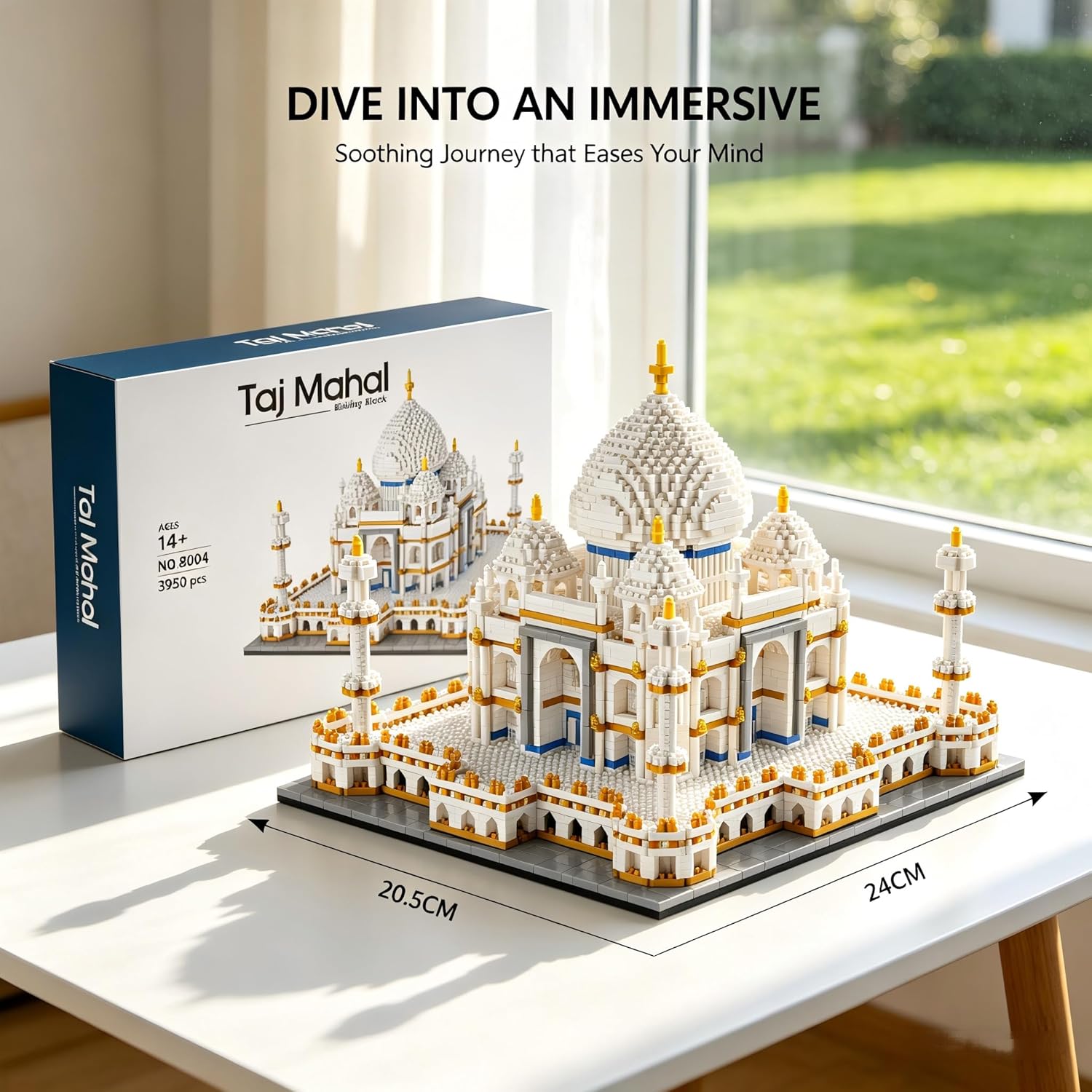 Taj Mahal Micro Blocks Set for Adults, 3950 Pcs Mini Golden Temple India City Architecture Building Block Sets, Castle Gift for Teen 14+ Home Office Decor