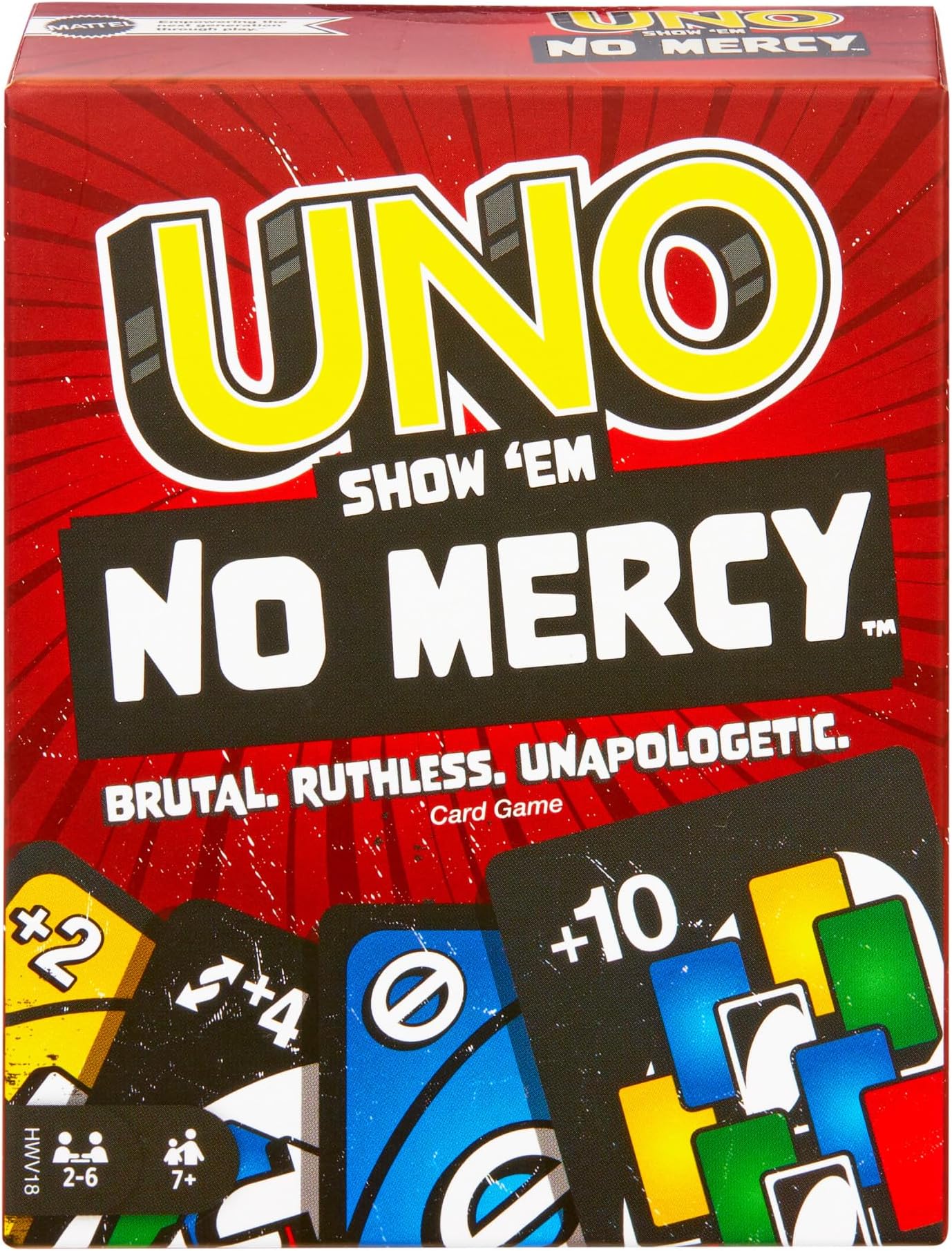 Games UNO Show ?em No Mercy Card Game for Kids, Adults & Family Parties and Travel With Extra Cards, Special Rules and Tougher Penalties., HWV18