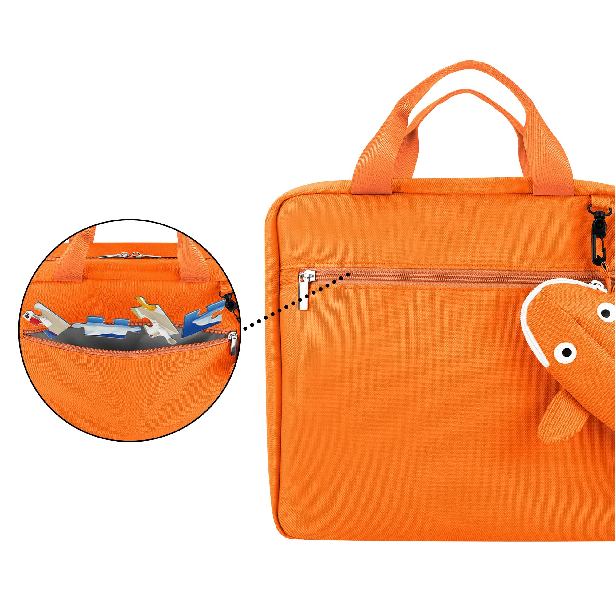 Annmore Tasche für Tiptoi Stift und Tiptoi Bücher Starterset, mit Tragbares Hai Hülle für Tiptoi Stift, Platz für 10 bis zu 12 Bücher, Transporttasche für Tiptoi Puzzle und Zubehör, Orange