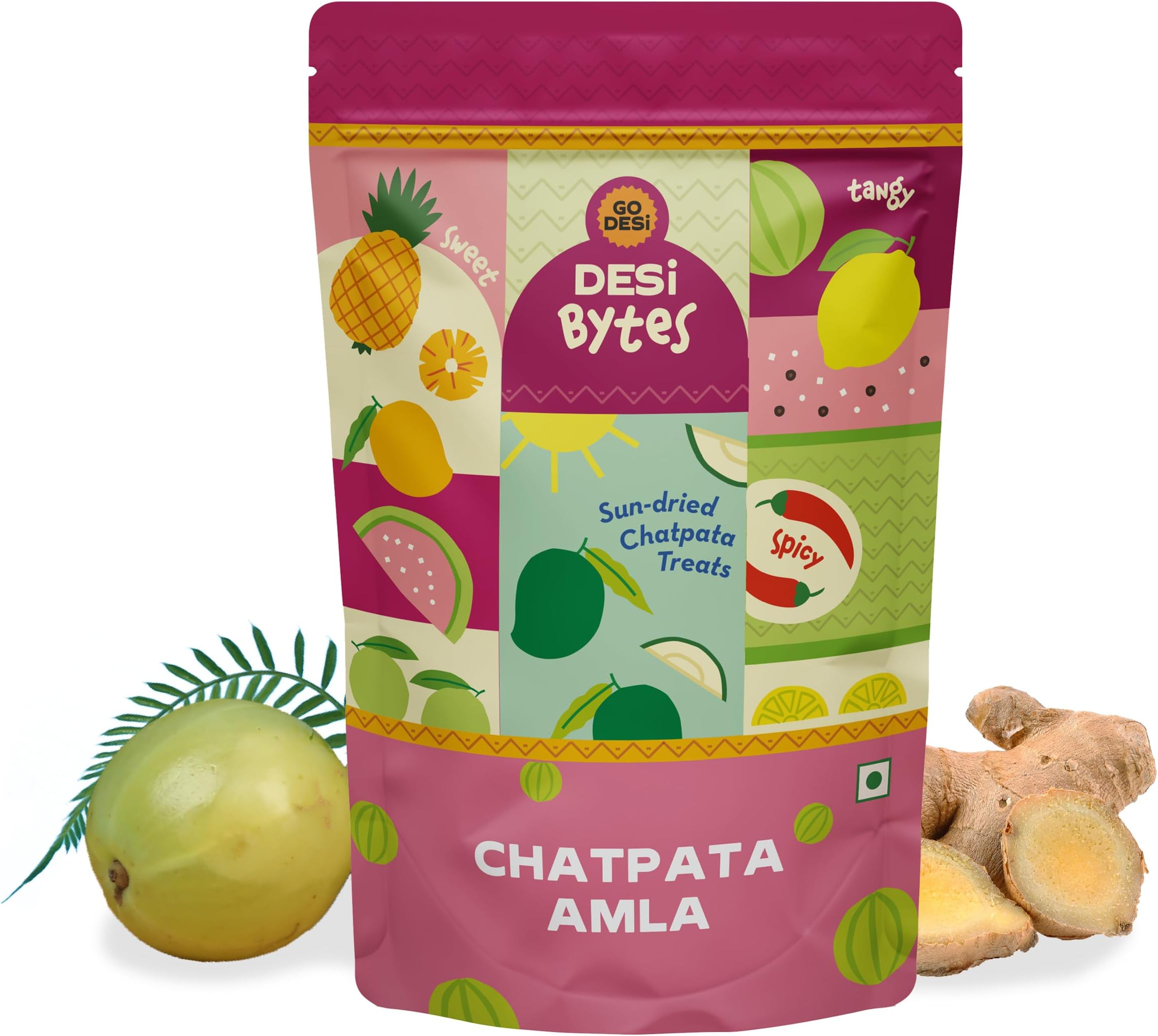 GO DESi Dried Chatpata Amla Candy, 300g, Indian Gooseberry, Fruit Snacks, Mouth Freshener