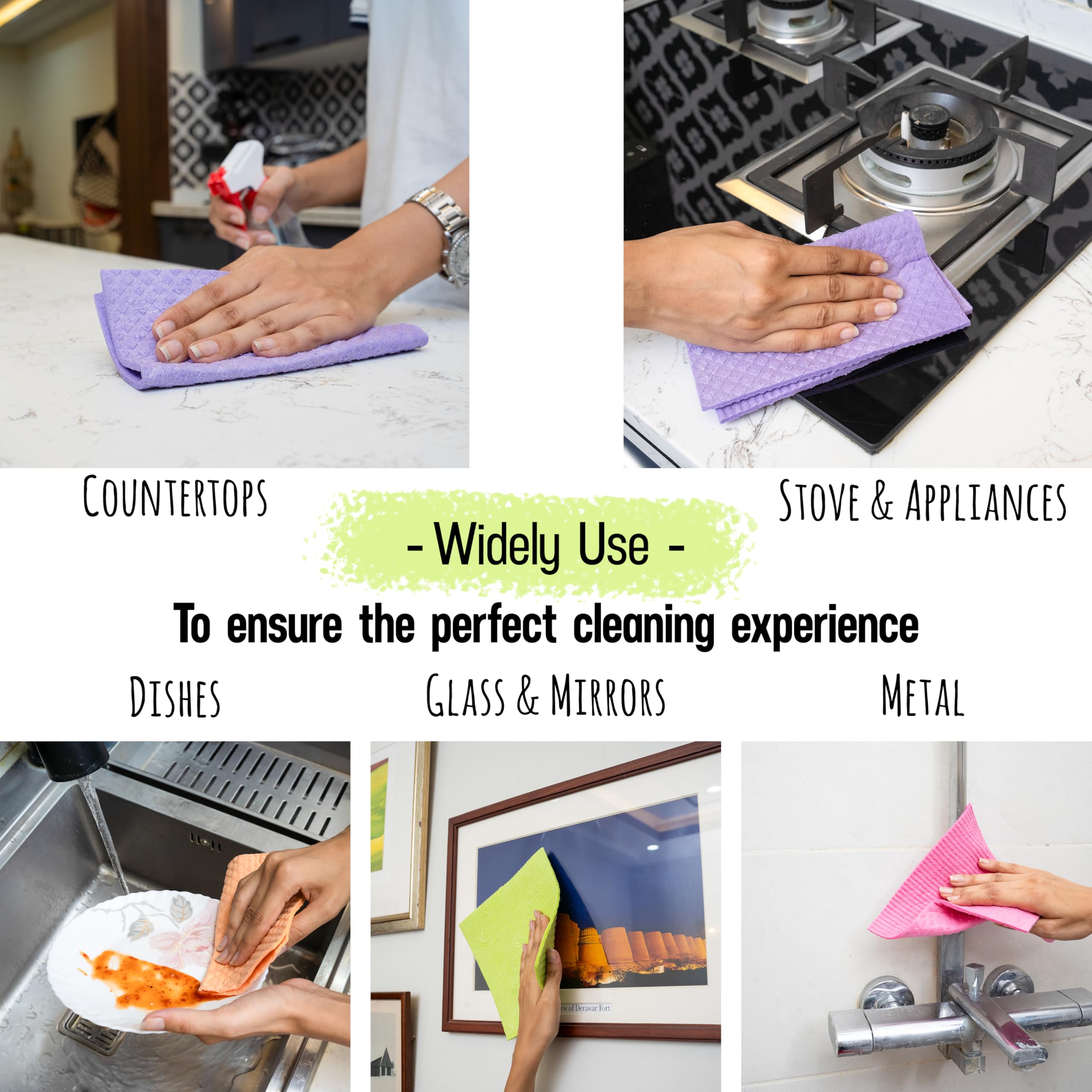 AQUASORB Paños de cocina suecos para cocina, paquete de 10 paños suecos reutilizables que no huelen, paños de cocina suecos certificados Oeko TEX, paños de cocina suecos, paños de cocina desechables