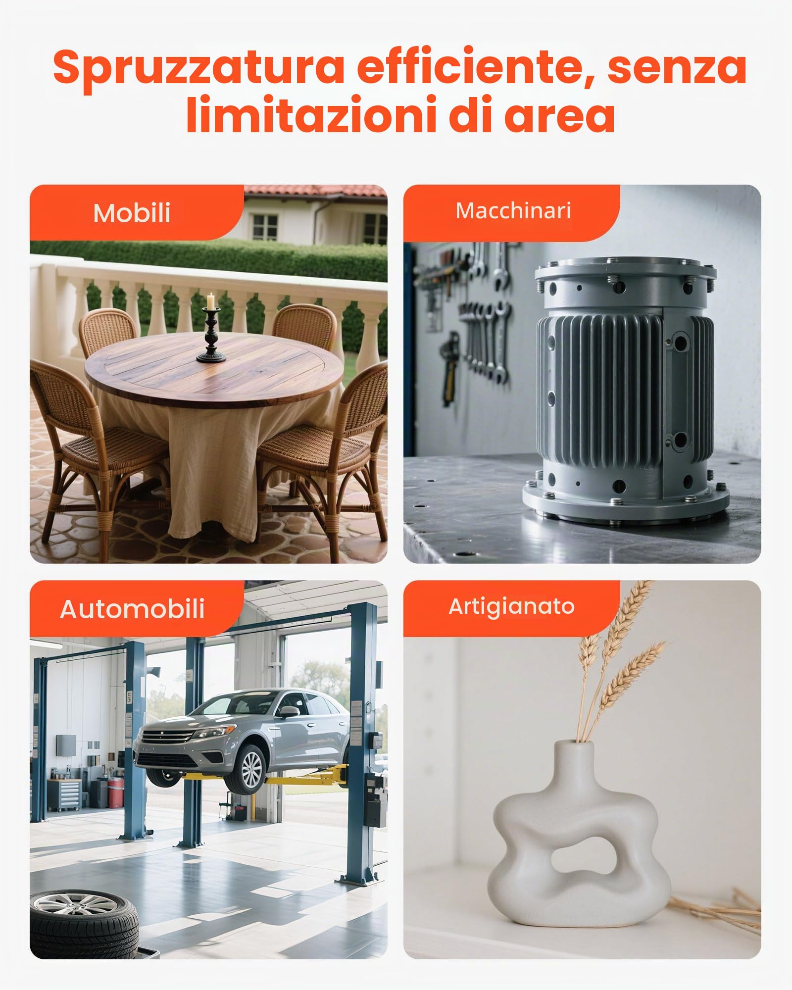VEVOR Pistola a Spruzzo Pneumatica a Gravità HVLP 600mL con 3 Ugelli 1,3/1,4/1,7 mm, Kit di Spruzzatore ad Aria Compressa, Pistola per Verniciatura Pneumatica HVLP per Auto, Pareti