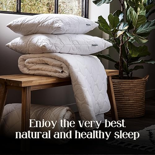 Miniatura 6 de WOOLROOM Edredón clásico cálido tamaño Queen, 100% lana británica termorreguladora hipoalergénica rastreable (14.7 onzas cuadradas), relleno de