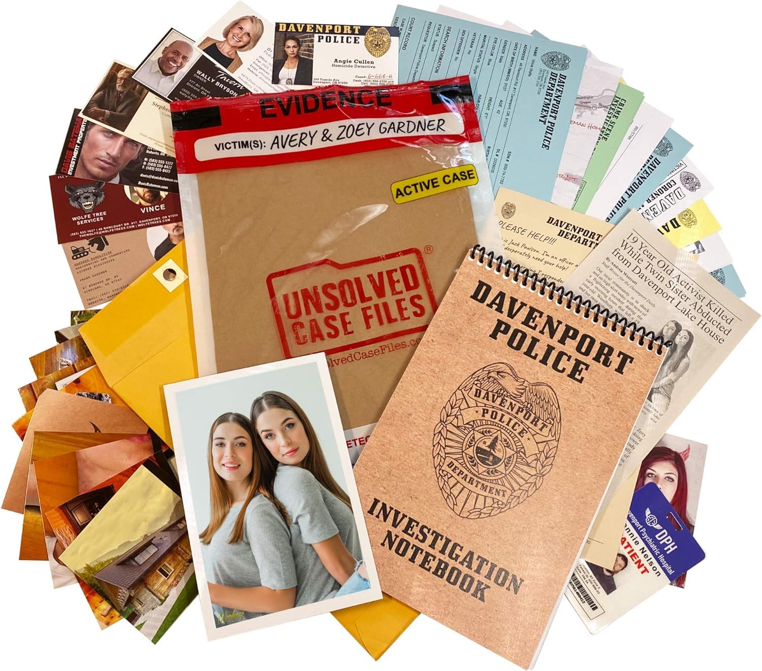 Pressman Unsolved Case Files: Avery and Zoe Gardner - Cold Case Murder Mystery Game Can You Solve The Crime - angielski