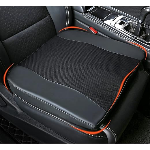 Lofty Aim Car Seat Cushion, Comfort Memory Foam Car Cushions for Driving - Sciatica & Lower Back Pain Relief, Seat Cushion for Car Seat Driver, Office Chair, Wheelchair (Black)