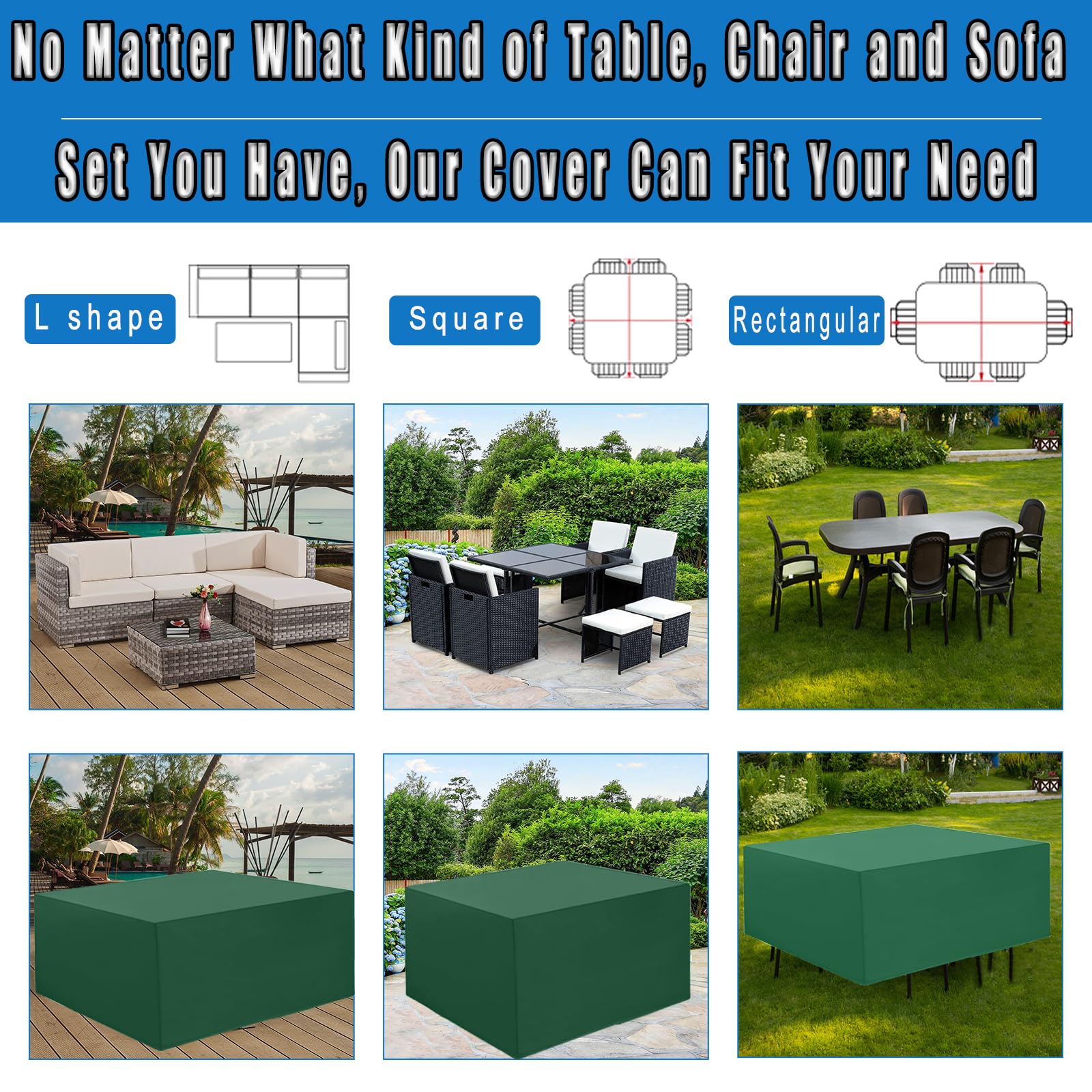 Copertura Tavolo Esterno Impermeabile 200x140x70cm - Telo Oxford 420D Anti-UV - Foto 7