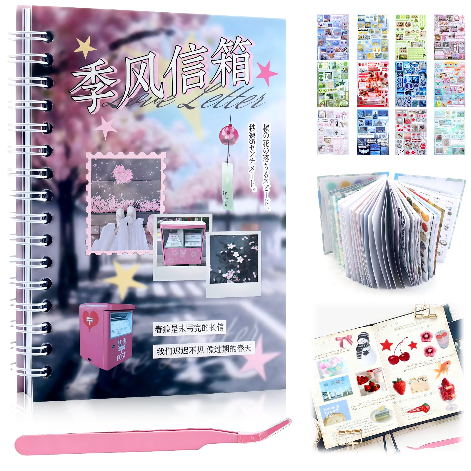 800Pcs Japanese Sticker Book for Journaling Adult, Cute Scrapbook Stickers