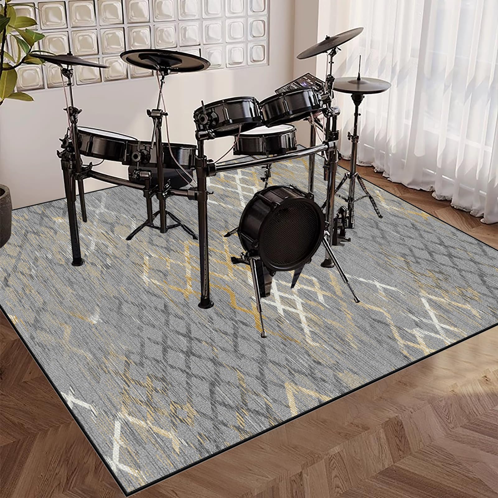 230 x 180 cm Tappeto Batteria Acustica, Tappeto Batteria Elettronica, Antiscivolo Tappeto Batteria Insonorizzante, per Grancassa Rullante E Altri Componenti del Set di Tappetini Tappeto Batteria