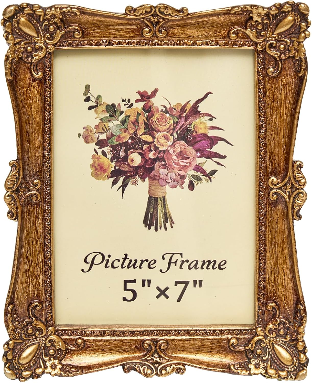 JANDERART Vintage Picture Frame 5×7 Inch, Antique Ornate Photo Frames with Glass…