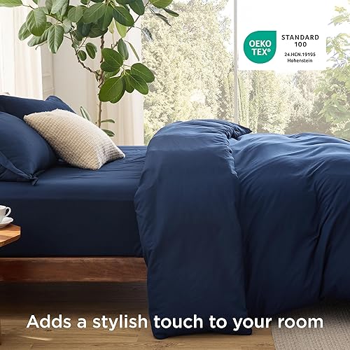 Vista 323 de Bedsure - Juego de funda de edredón de tamaño matrimonial, ropa de cama suave con doble cepillado, 1 funda de edredón (80 x 90 pulgadas) y 2 fundas