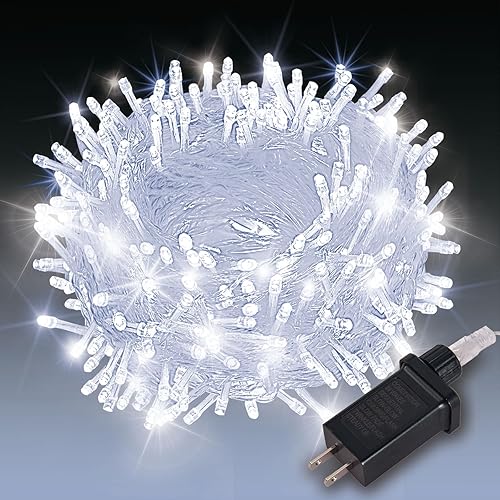 Miniatura 8 de Guirnalda de 100 luces LED multicolor de 33 pies, luces de hadas enchufables con 8 modos, luces de Navidad para interiores y exteriores, para árbol,