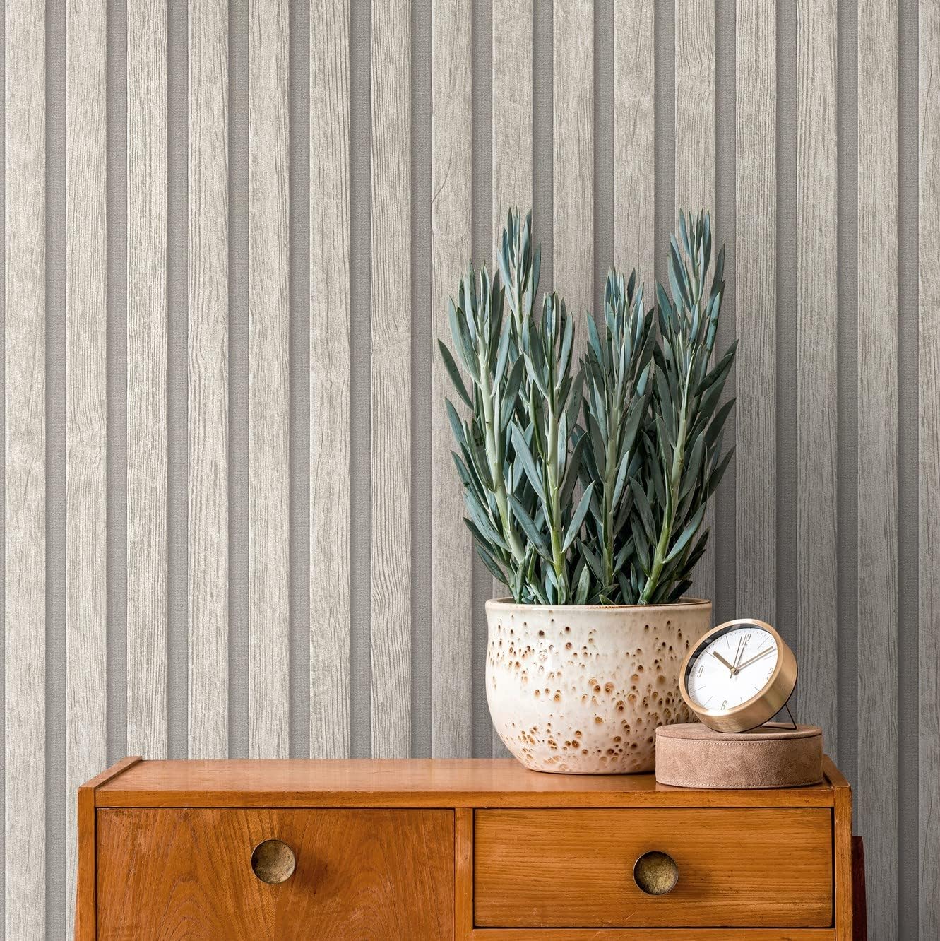 A.S. Création Wallpaper Wood Panels - Grey, Gray - Stone Wallpaper 395.99in x 20.87in Made in Germany - 391095