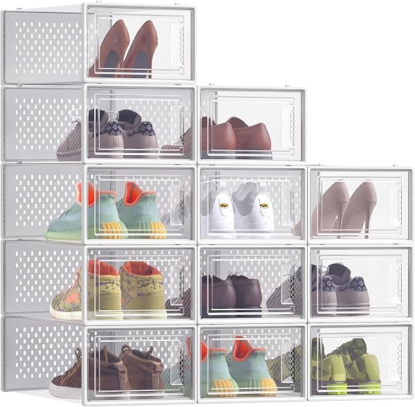 SONGMICS 12 scatole impilabili per scarpe LSP066W12