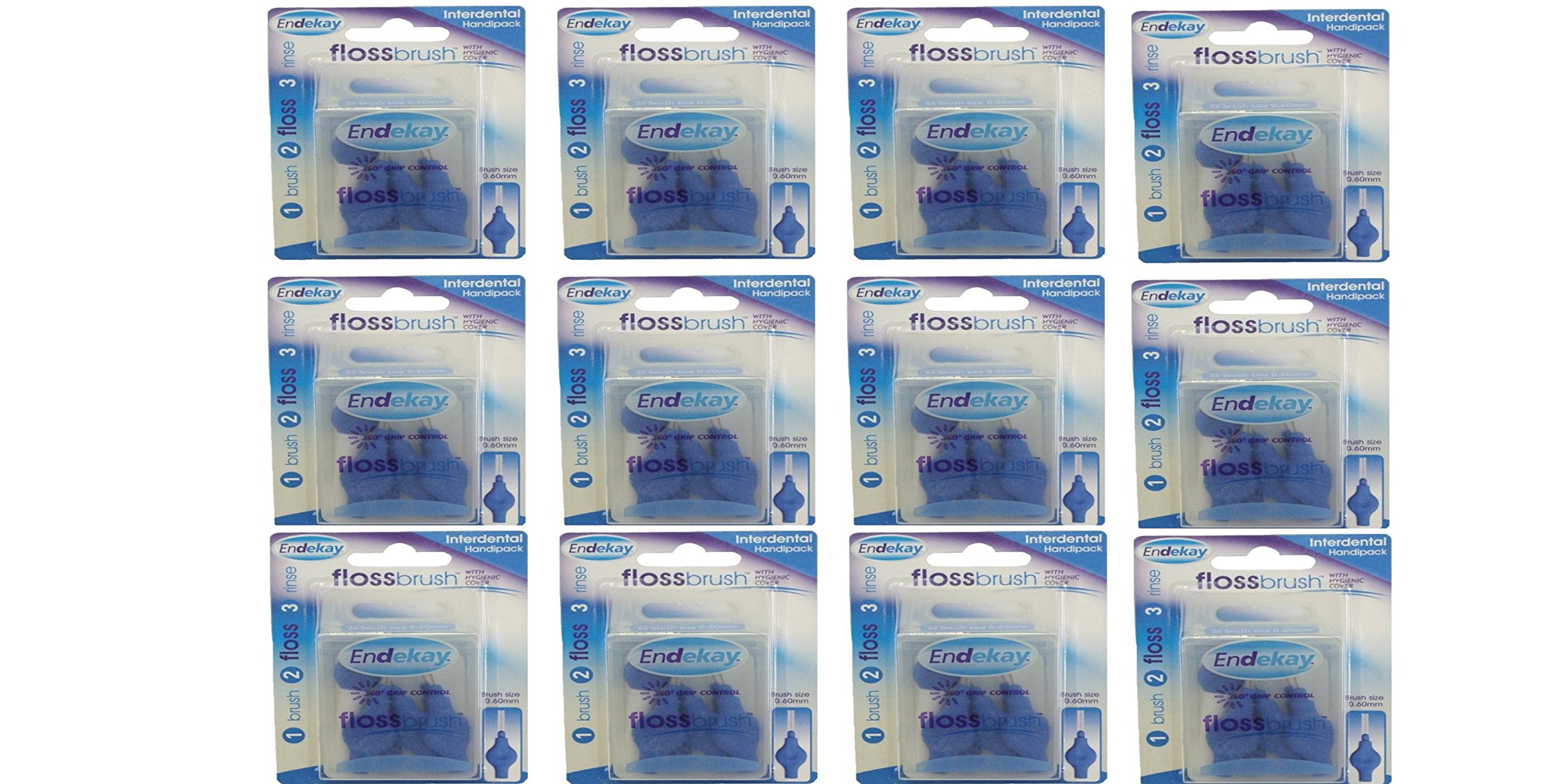 Endekay Interdental Flossbrush Blue 0.60MM - PACK of 12