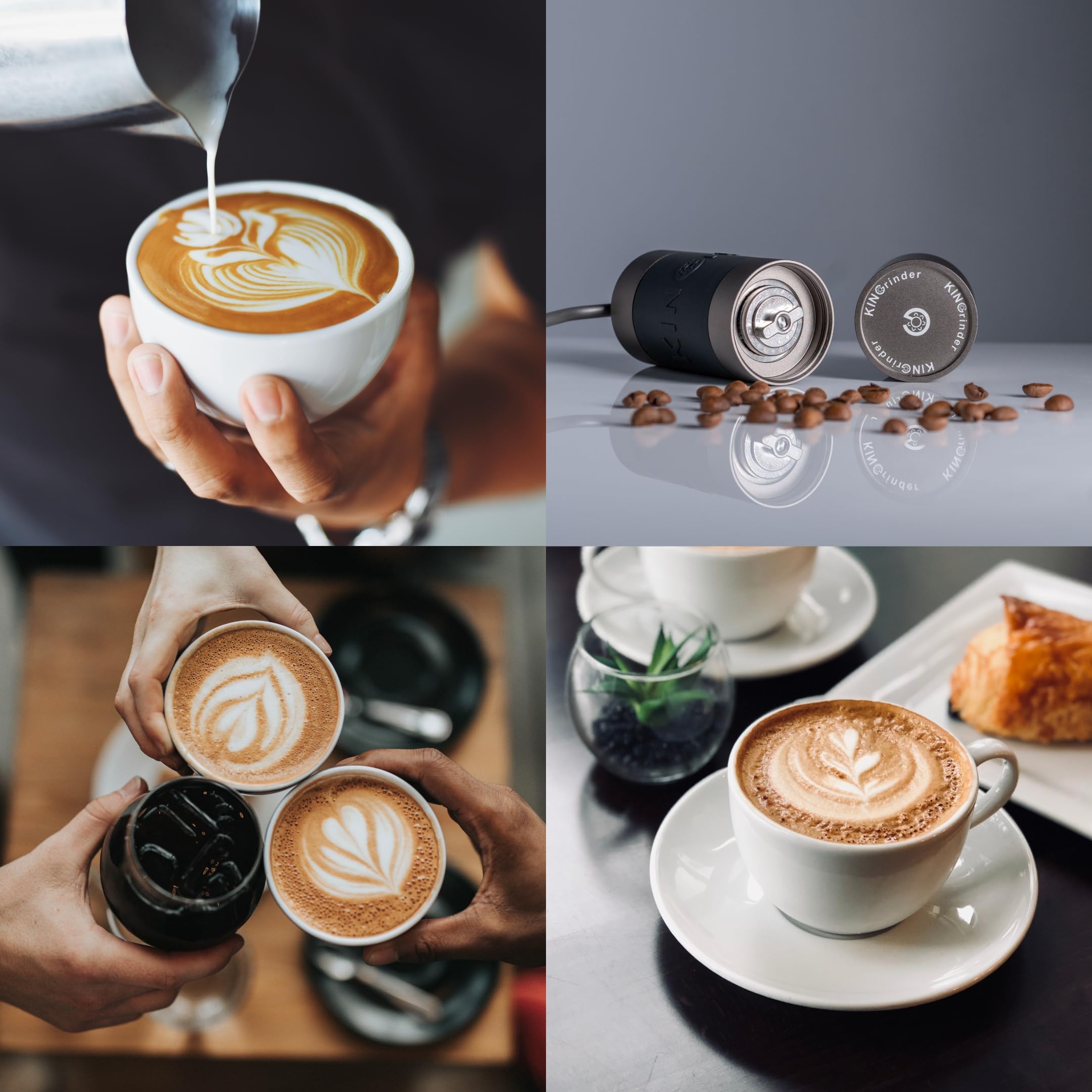 【Gris hierro】KINGrinder K1 molinillo manual con mango recto para French Press, filtro y espresso, muelas cónicas de acero inoxidable con consistencia de ensamblaje, capacidad de 20–25g