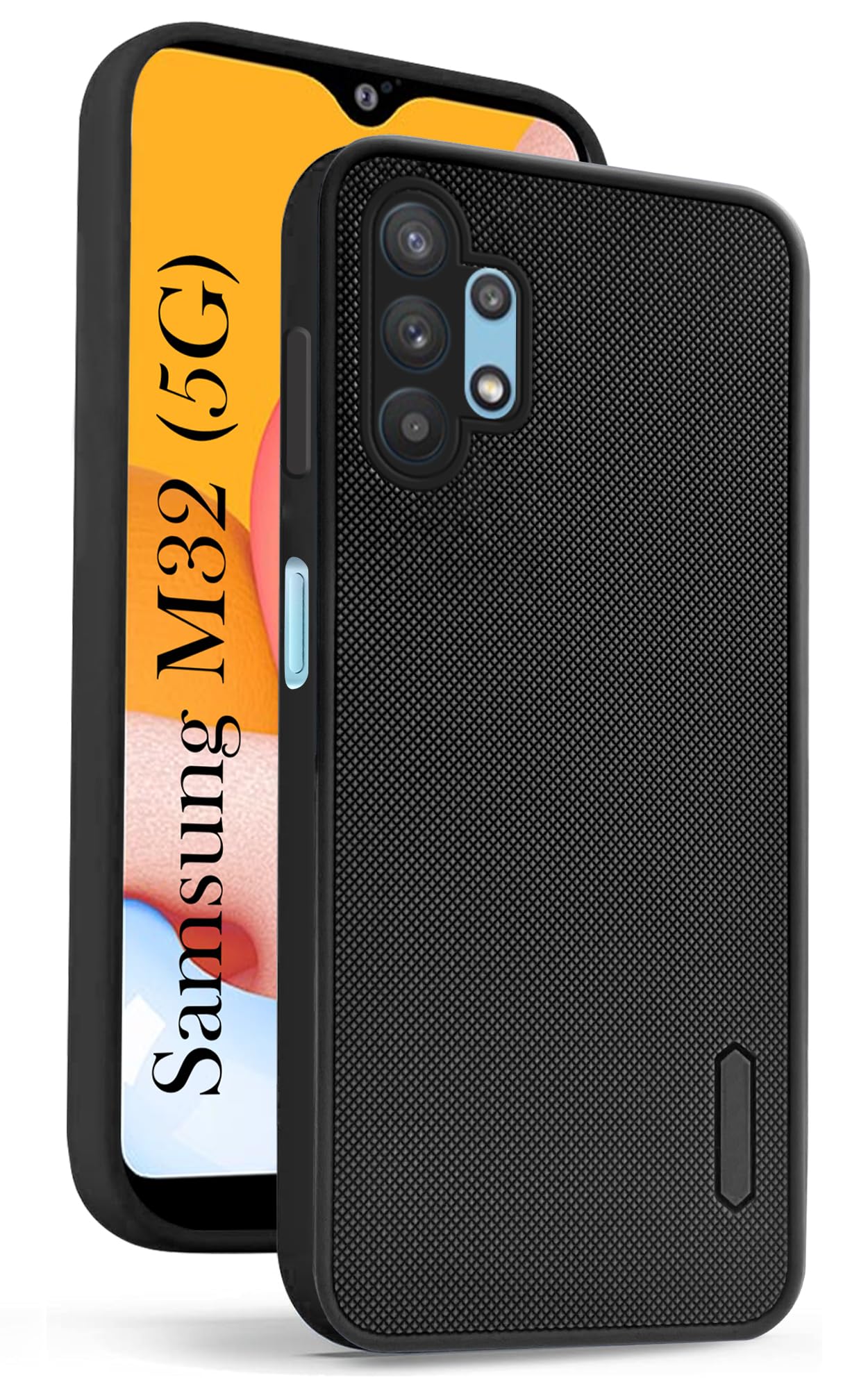 Jkobi Back Cover Case for Samsung Galaxy M32 5G (Textured Grip Design | Camera Protection | Slim and Light Weight | Soft Touch and Feel | Black)