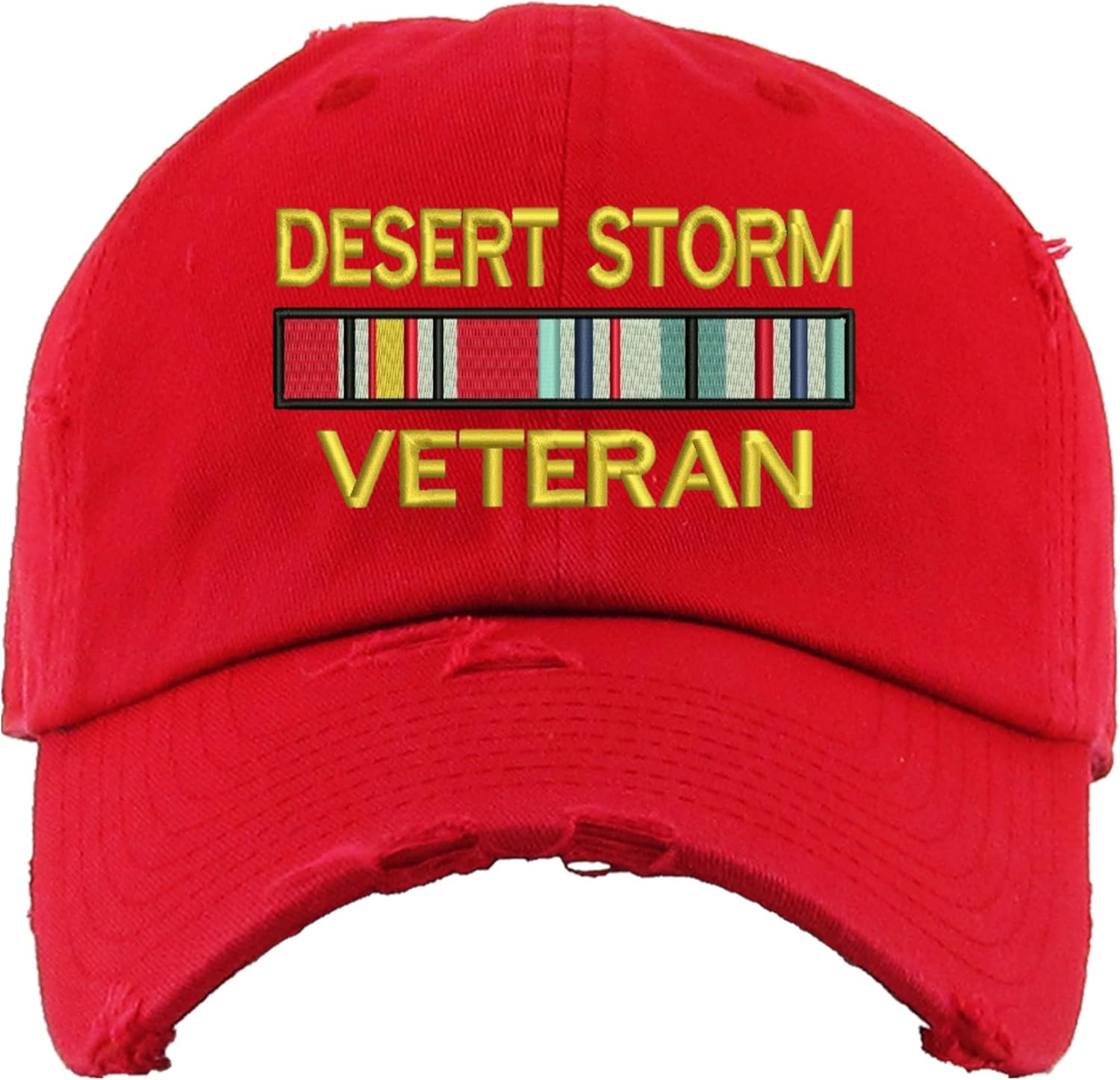 ALLNTRENDS Dad Hat Desert Storm Veteran Embroidered Cotton Military Distressed Cap