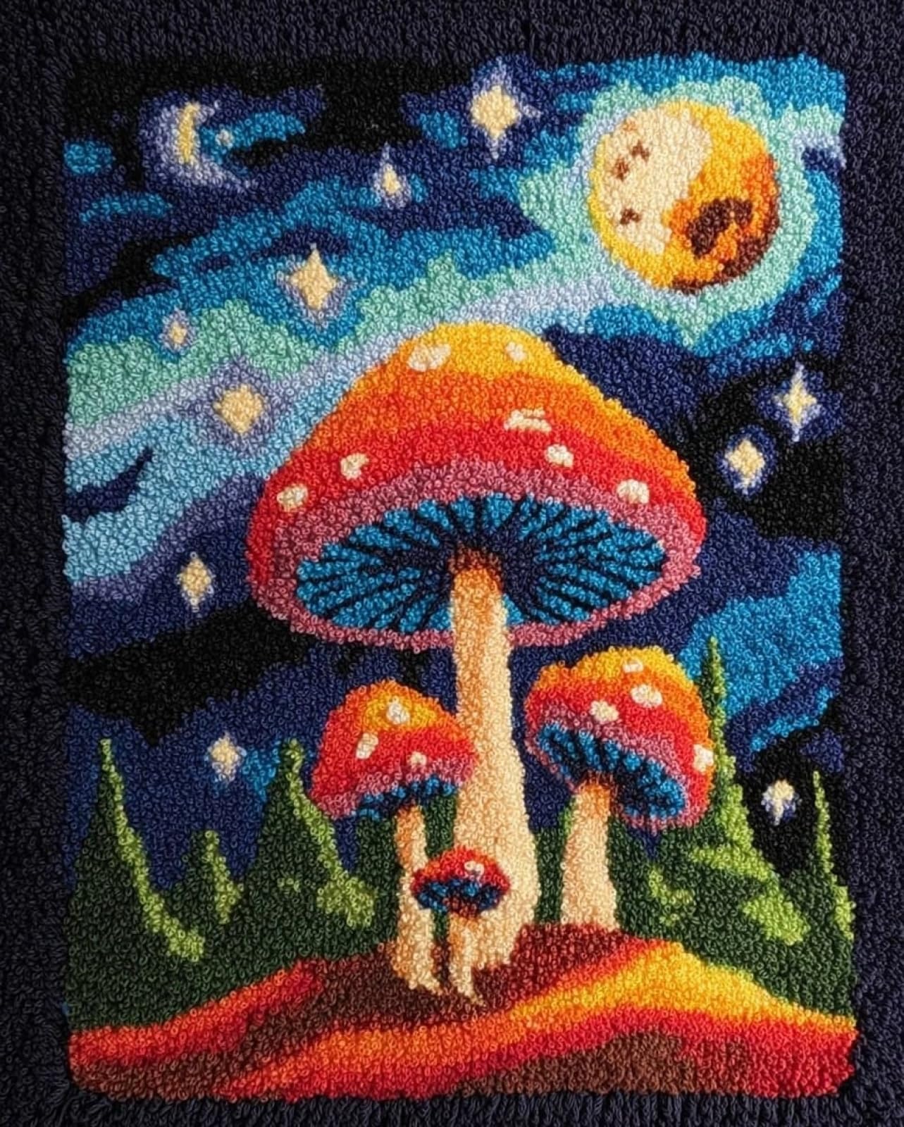 Wallphantom Latch Hook Craft Kits,Starry Mushroom