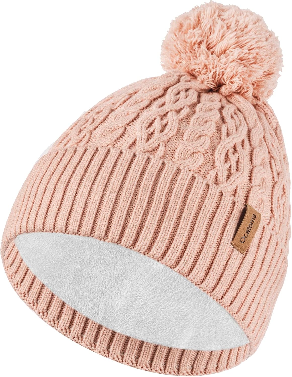 Ocatoma Winter Beanie for Men Women Soft Warm Knit Cuffed Beanie Fleece Lined Thermal Stocking Cap Outdoor Unisex