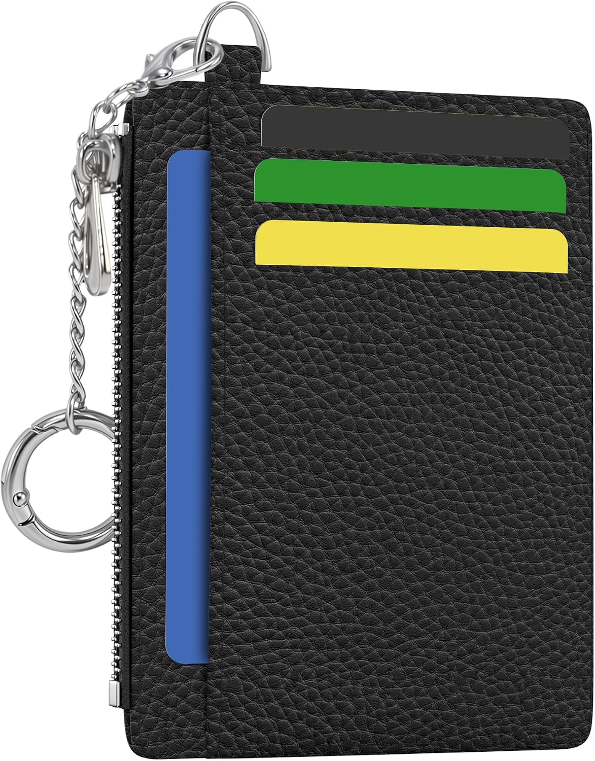 Hancynir Black Minimalist Small Wallet Women Credit Card Holder Slim RFID