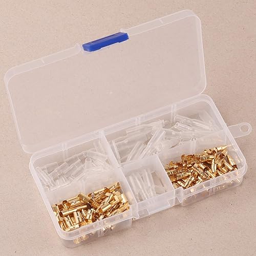 Miniatura 5 de Kinstecks Kit de conectores de bala de 0.138 in, 120 unidades, conectores de terminales de cable macho y hembra de latón con cubierta de aislamiento