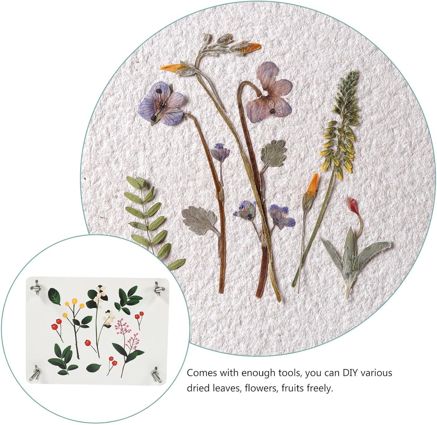 FUNOMOCYA Wooden Flower Press Kit DIY Plant Specimen Tools for Adults Small Size Flower Preserving Kit with Layers for Crafting and Botanical Art