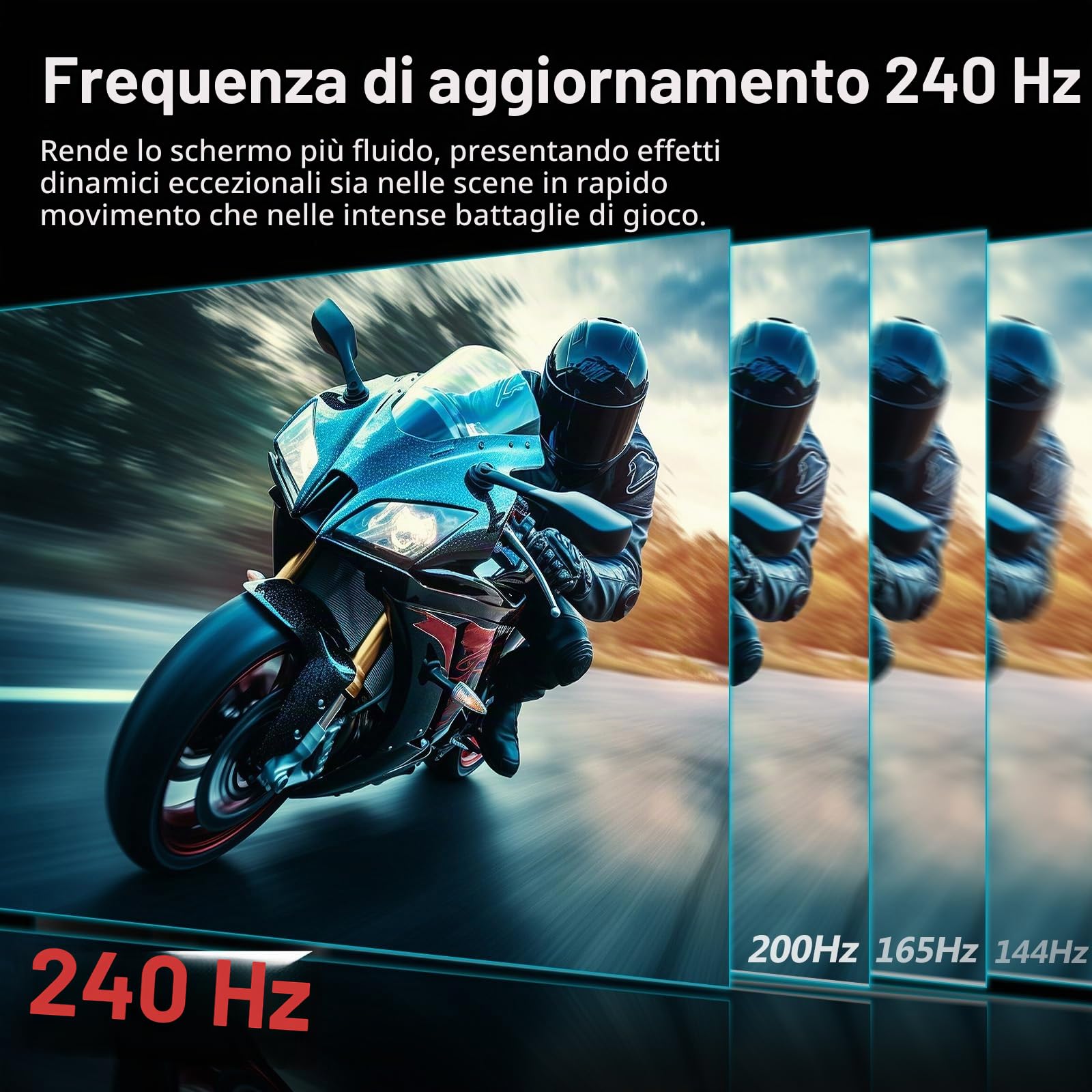 Z-Edge Monitor Gaming 24,5'', 240 Hz, 1ms, FreeSync, FHD(1920x1080), Schermo PC Cornice Ultra Sottile, 5000:1, 2*HDMI2.0 & DP1.4, Inclinazione Regolabile, VA, RGB Luce, VESA 100*100mm(Cavo DP Incluso)