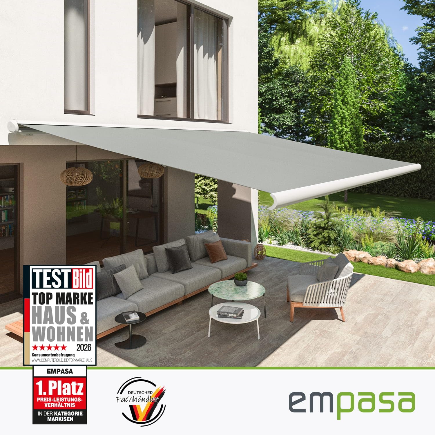 empasa elektrische Vollkassettenmarkise Profi Plus mit WiFi-Motor