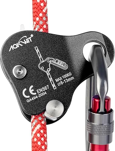 Vista 22 de Cuerda de escalada Ascender Grab Protección contra caídas Dispositivo de Belay Equipo de escalada de árboles, Equipo de rapel Ascensor de cuerda