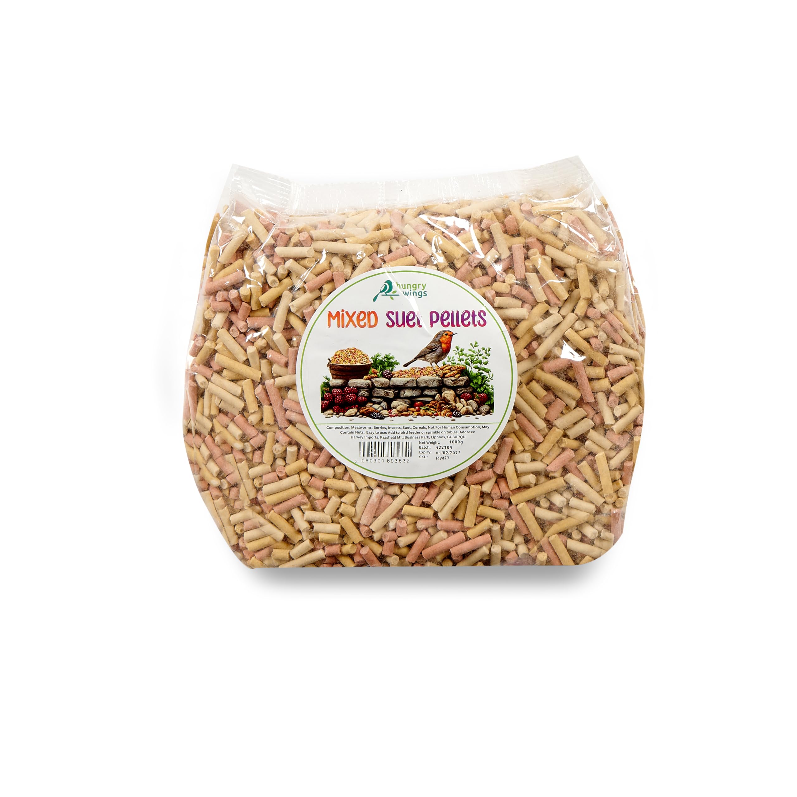Wild Bird Food (1kg, Mixed Suet Pellets)