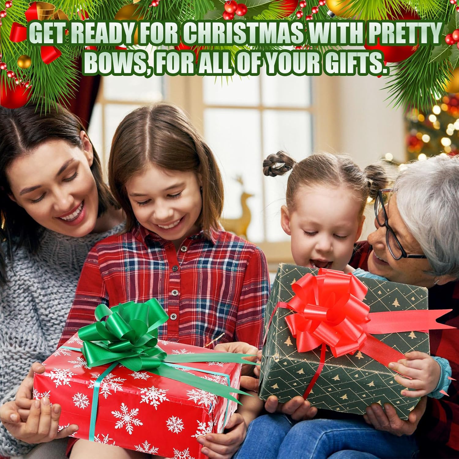 200 Pcs 5 Inch Valentine's Day Wrapping Gift Pull Bows, Pull Bows for Gift Wrapping with Ribbon for Florist Bouquet Basket Wine Bottles Wedding Holiday Birthday Anniversary(Red, Dark Green) - Image 6