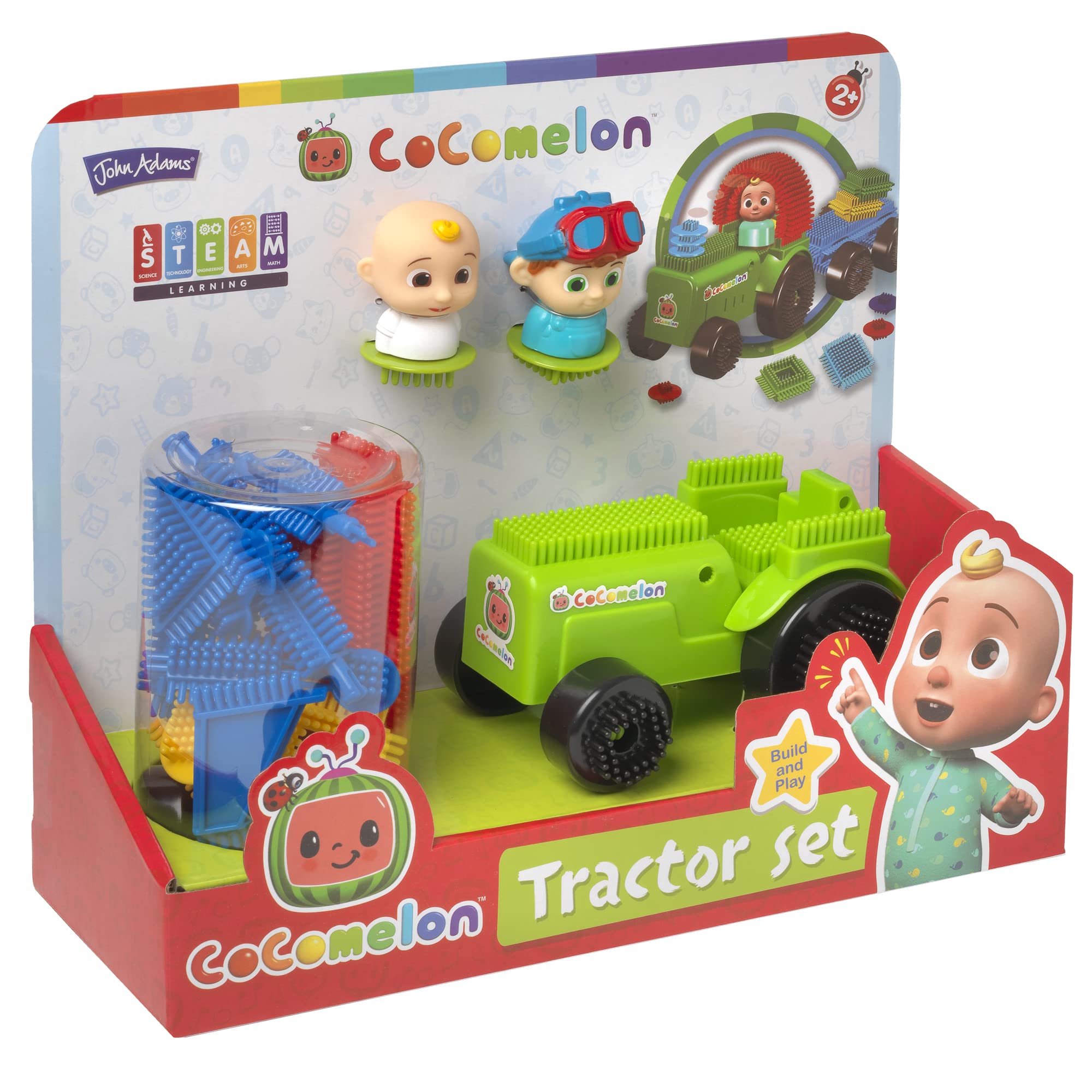 John Adams | Fun Bricks CoComelon Tractor Set: Build and play! | Preschool Building Blocks | Ages 2+