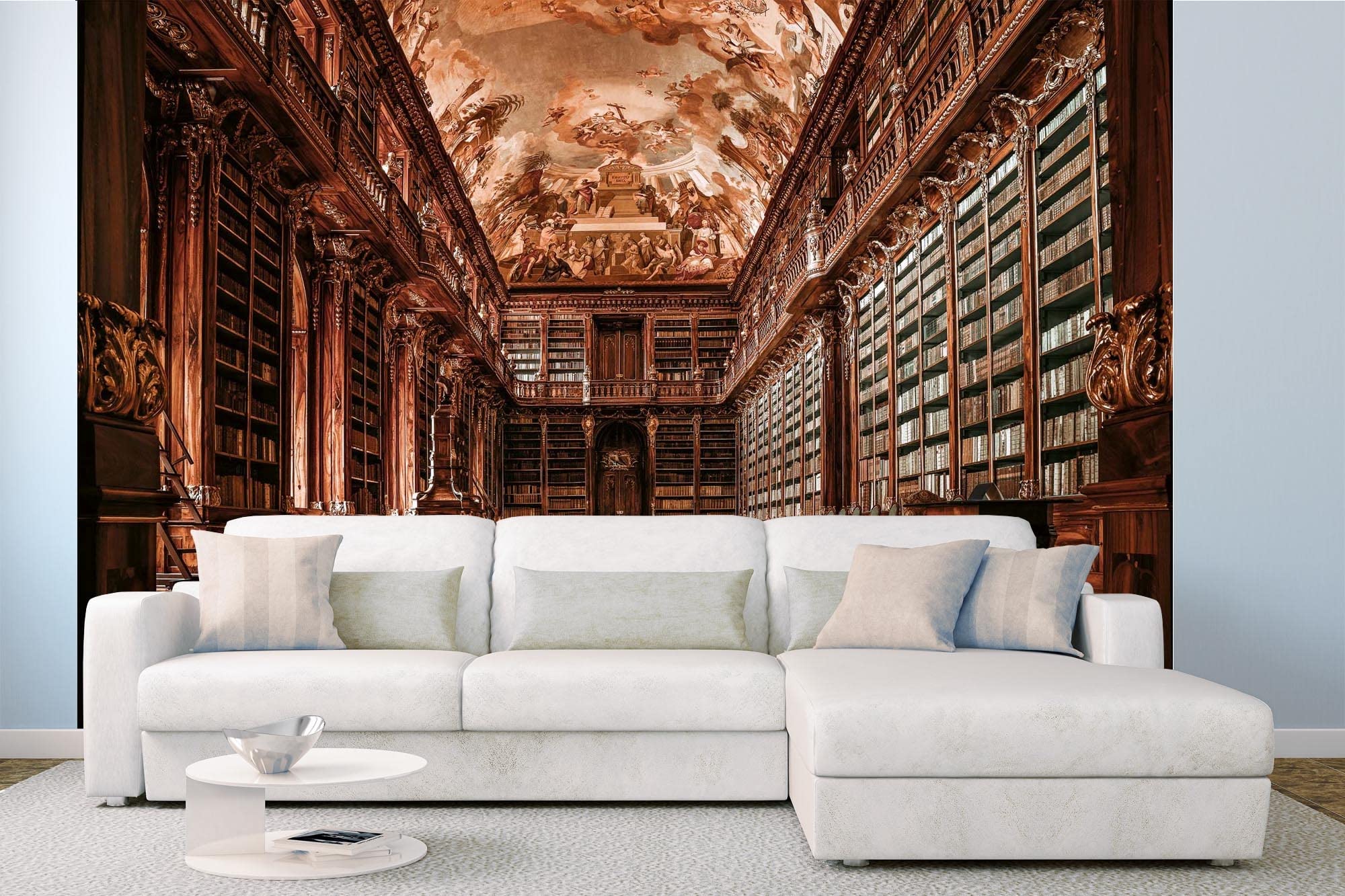 Fototapeta z włókniny, pusta biblioteka, 375 x 250 cm (w zestawie klej), tapeta z włókniny, tapeta ścienna, obrazy ścienne – tapeta do salonu, sypialni, biura, kuchni – gotowa do montażu