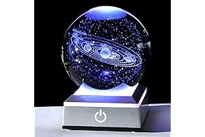 Ornalrist 3D Planet Crystal Ball with LED Base: Explore the Universe at Your Fingertips